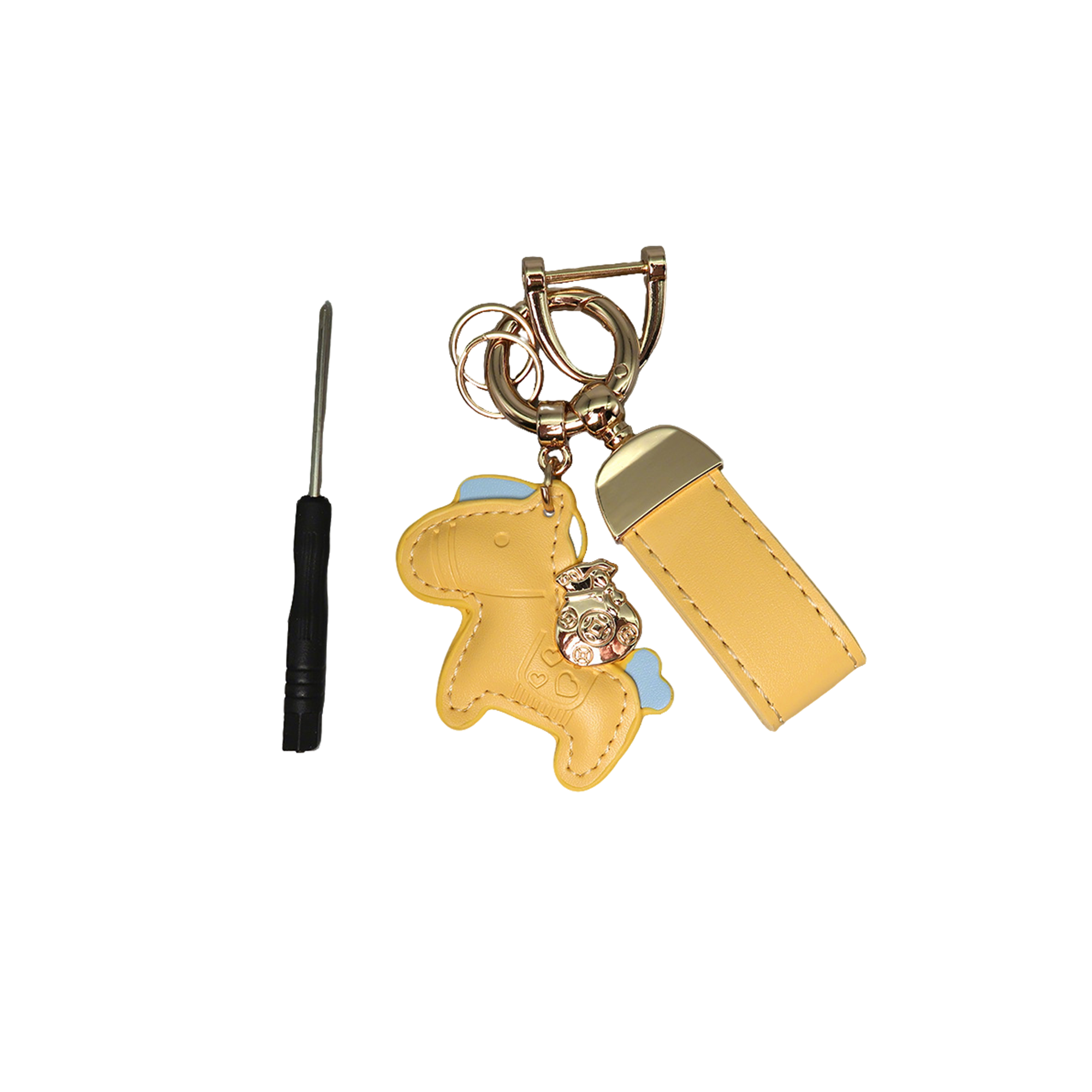 Polyurethane Pony Figure Key Ring With Strap 6.7" Length 2