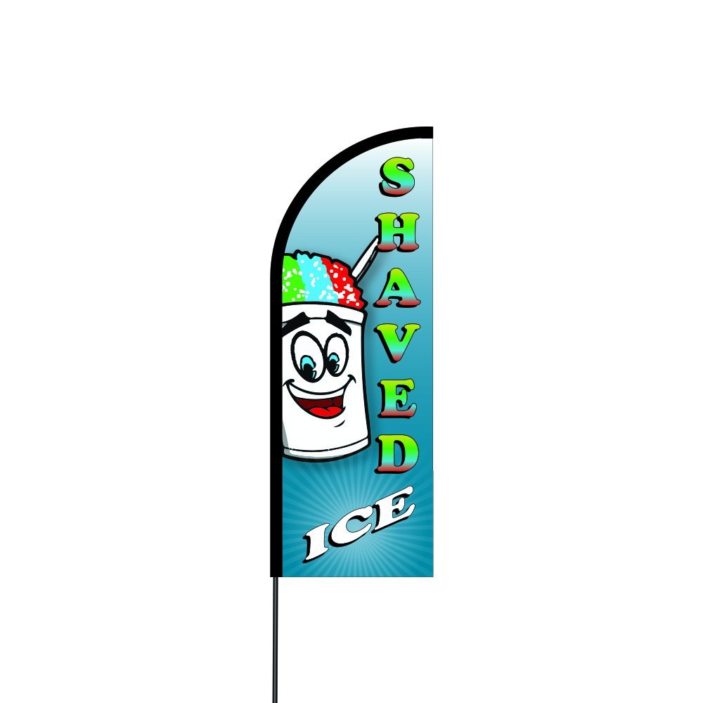 Shaved Ice Flag Kit 17' Feet Feather Flag Sign feather banners Outdoor Banner 2