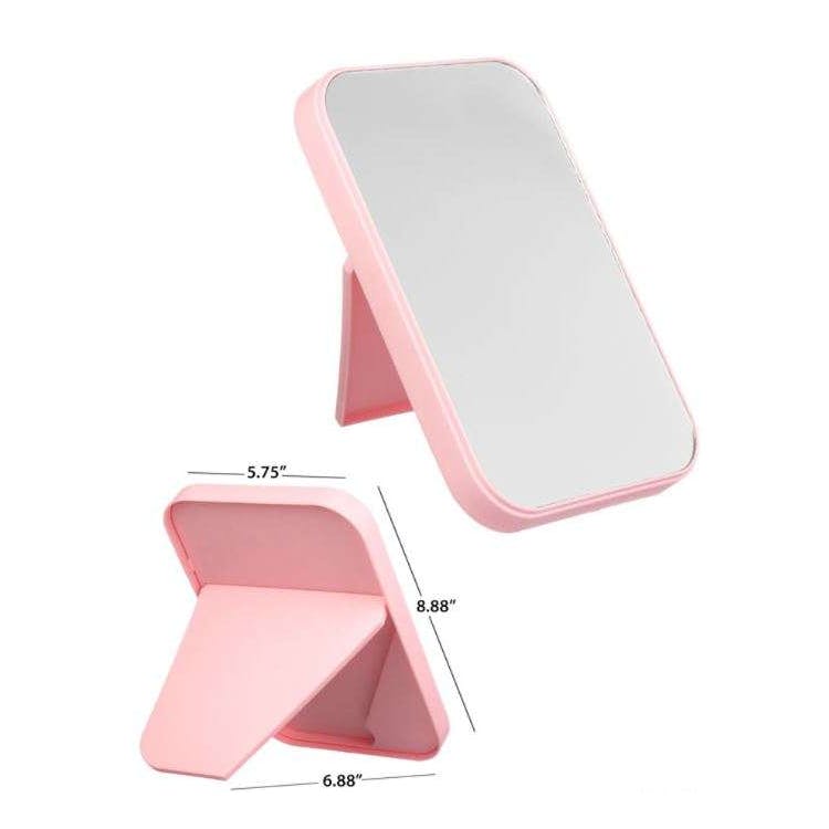 Flat Front Rectangle Mirrors with Stand - Pink 2