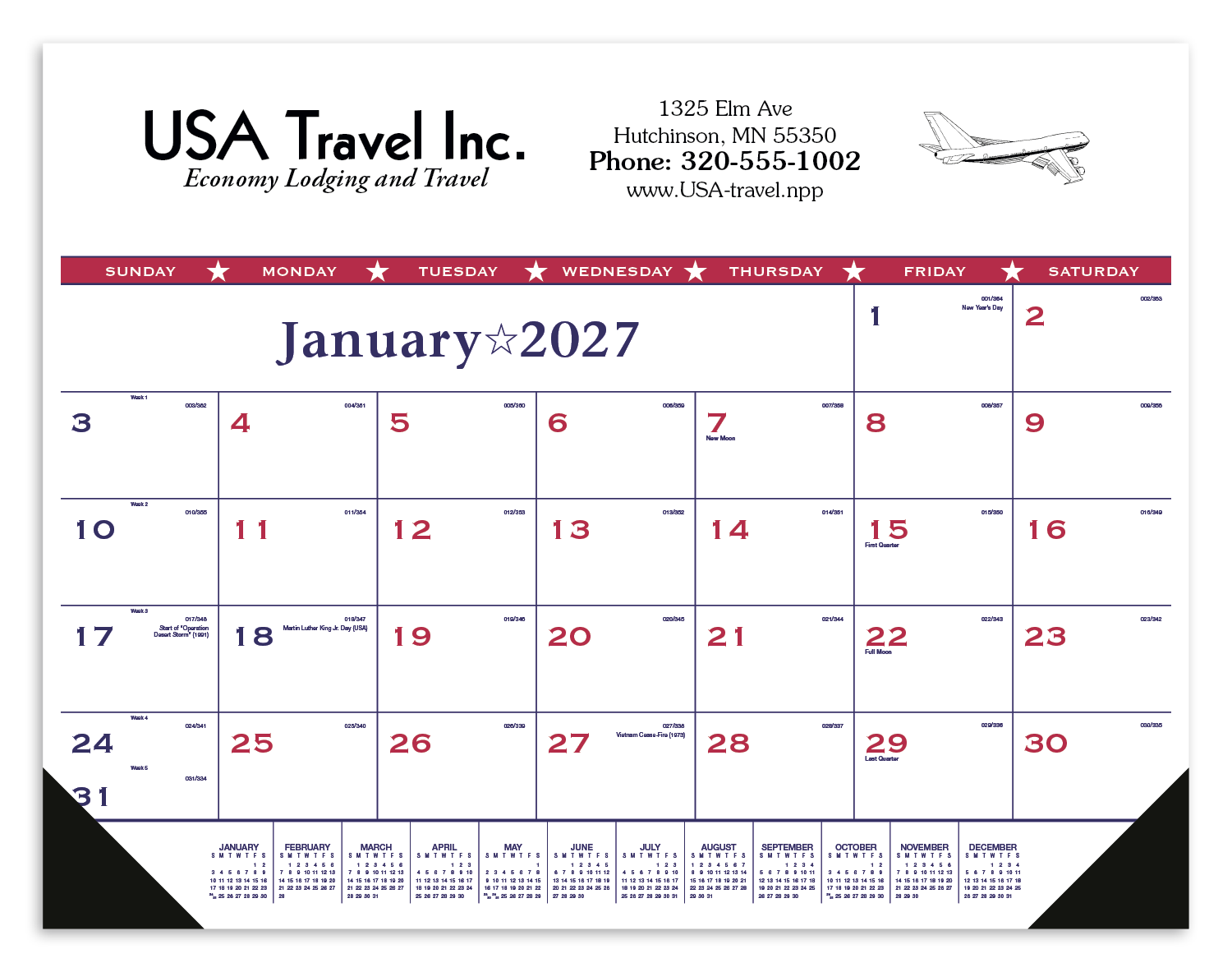 Triumph® Calendars Patriotic Desk Pad with Vinyl Corners 20