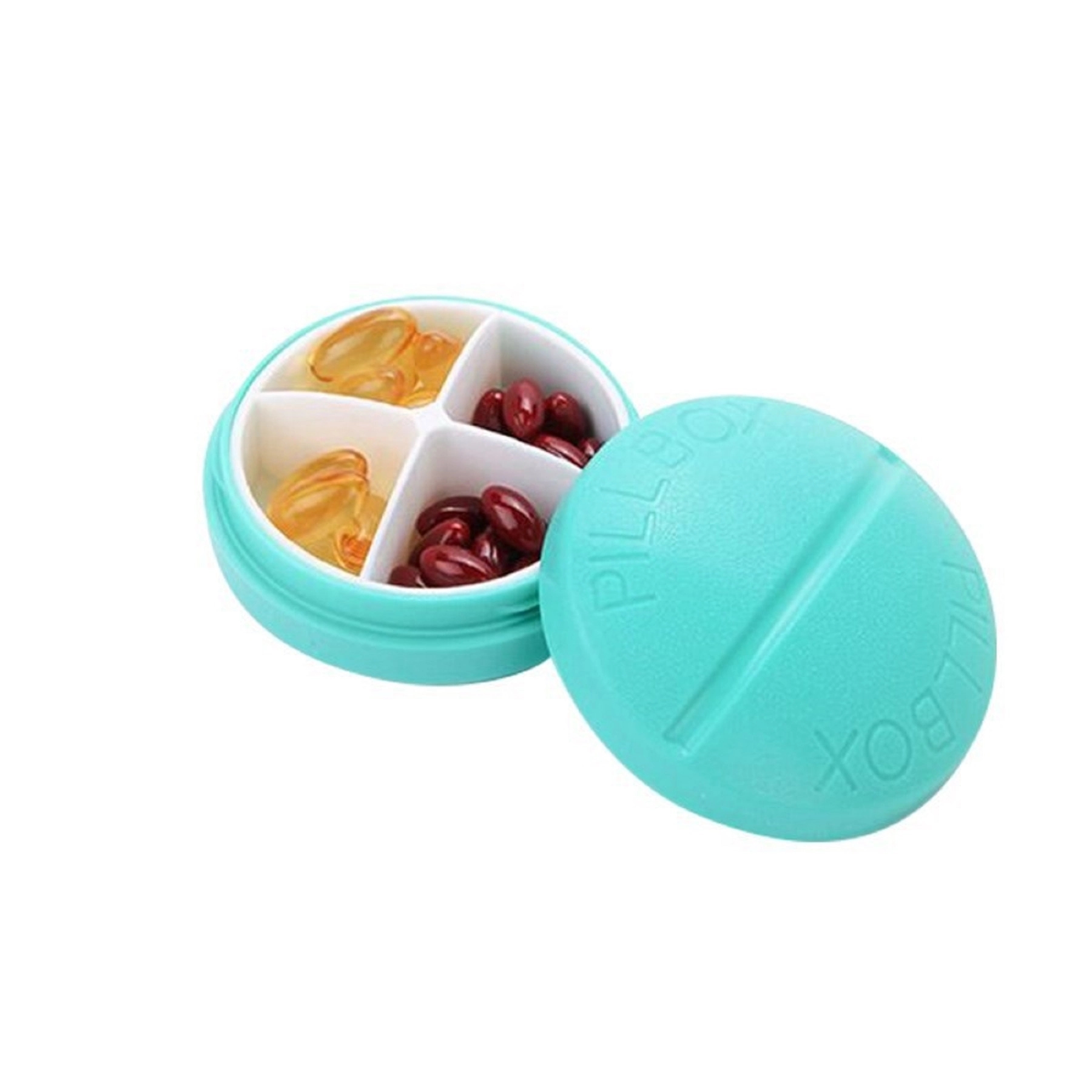 Four Grid Capsule Shaped Pill Box 7