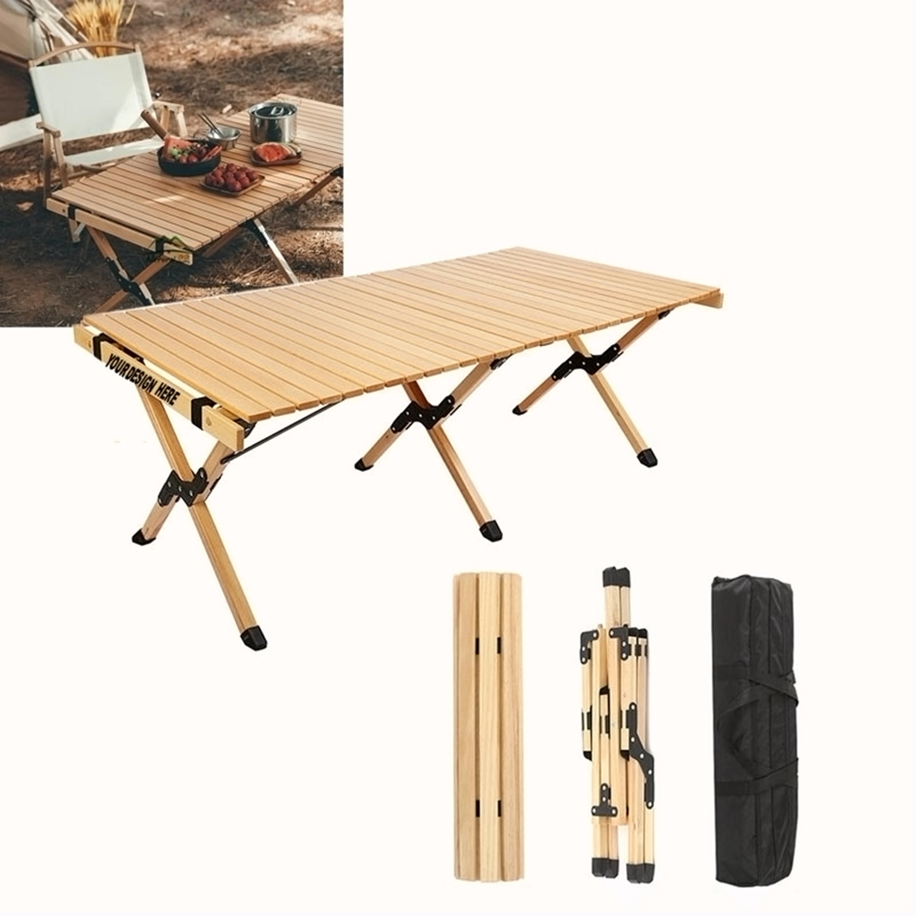 Wood Foldable Outdoor Camping Table 2