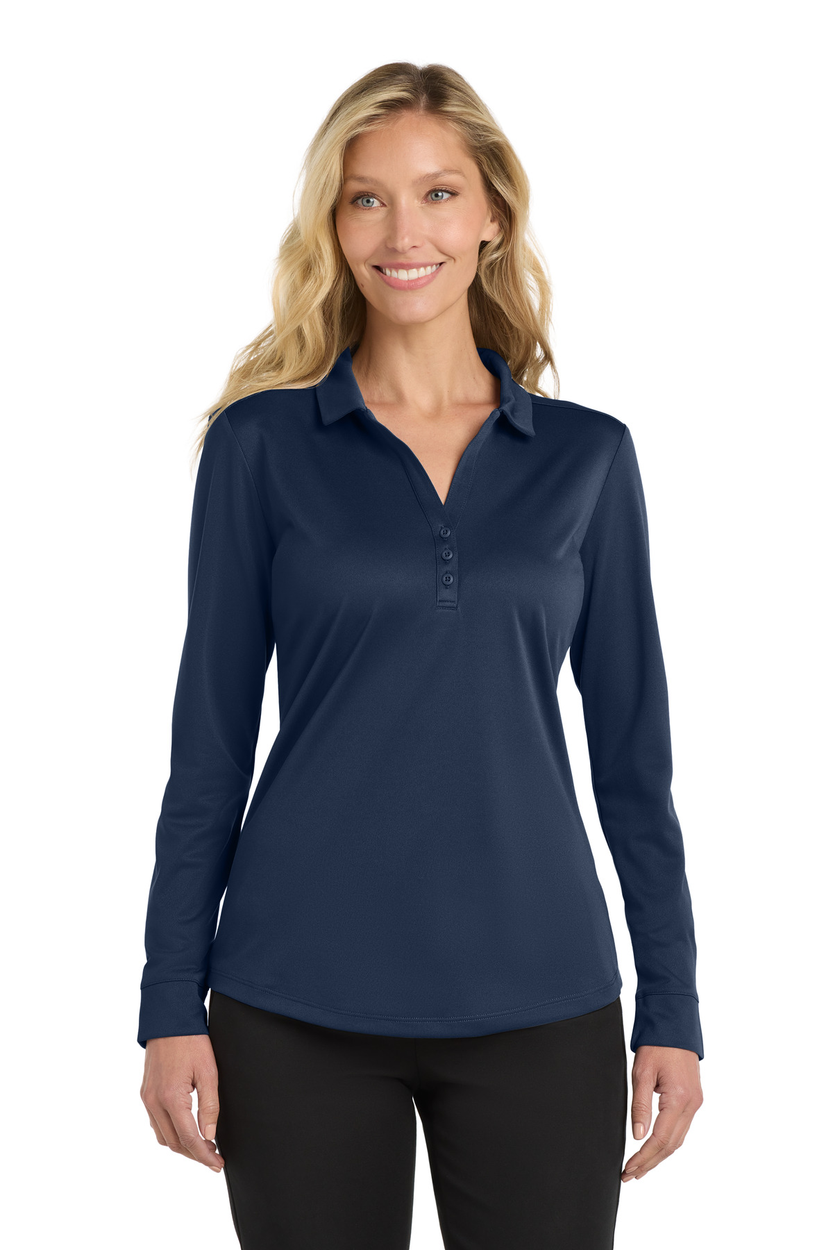 Port Authority Women's Silk Touch Performance Long Sleeve Polo. L540LS 16