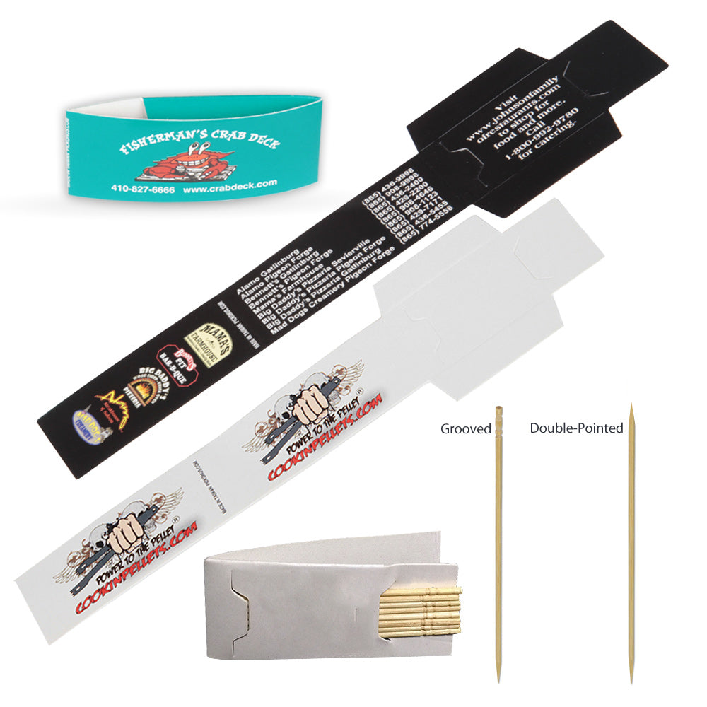 Custom Logo Toothpick Packs - 4 color printing 8