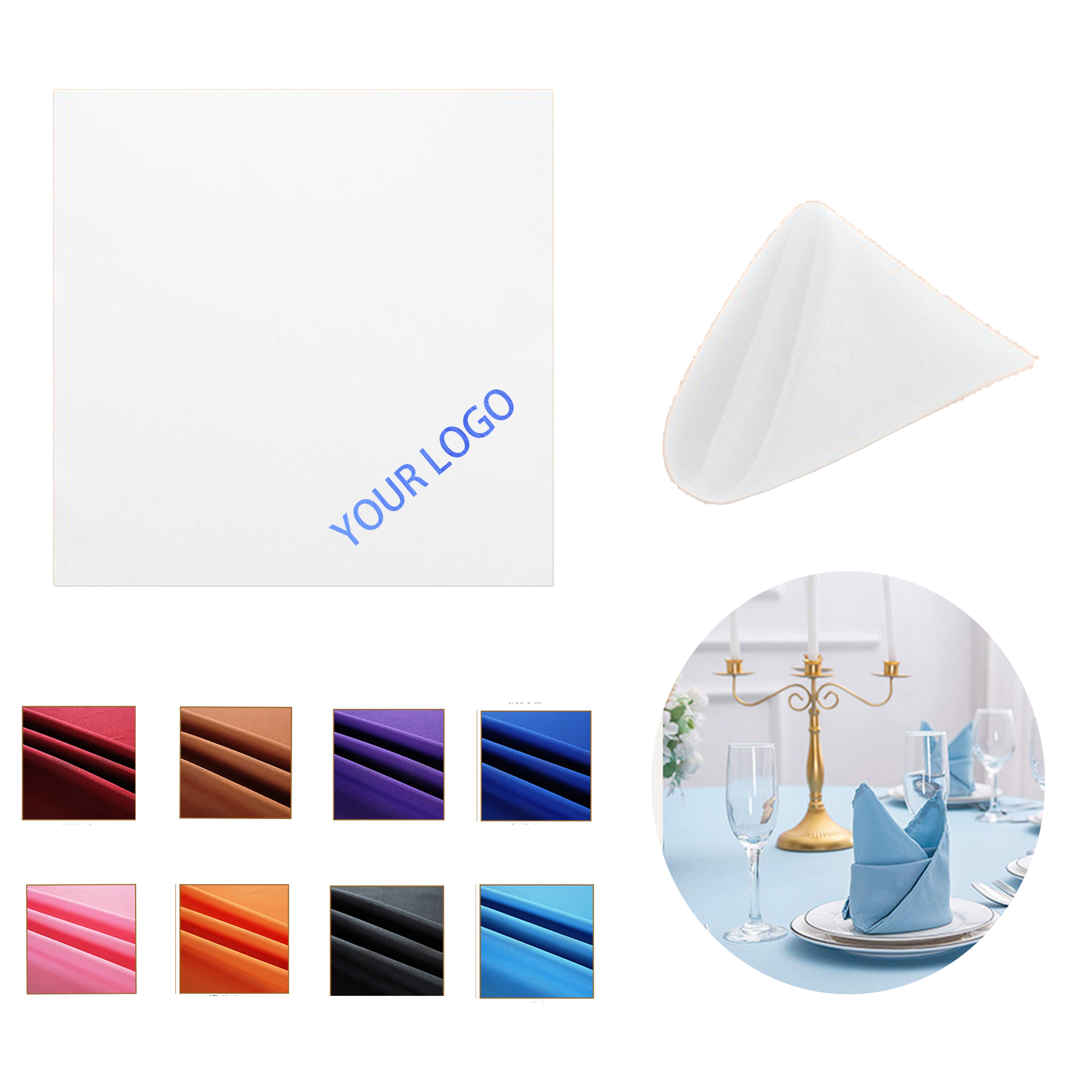 MOQ:50pcs Embroidered Cloth Napkins 3