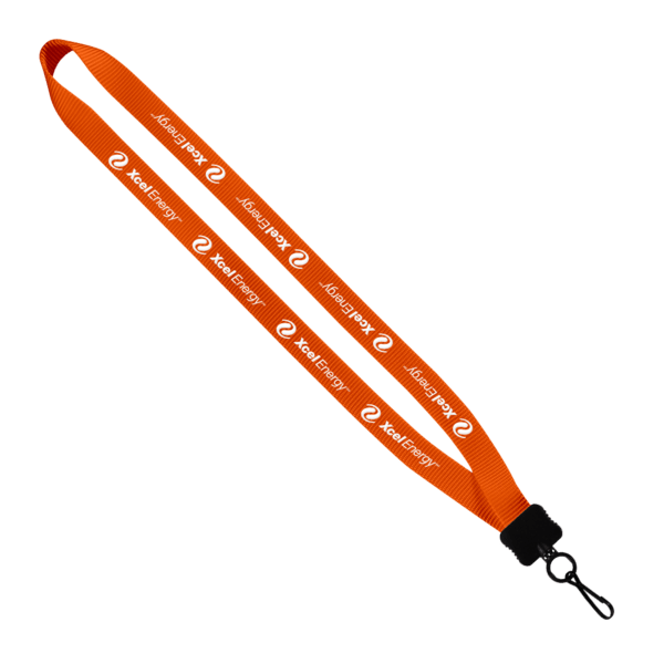 3/4" Smooth Nylon Lanyard with Plastic Clamshell, O-Ring & Metal Swivel Sna 43