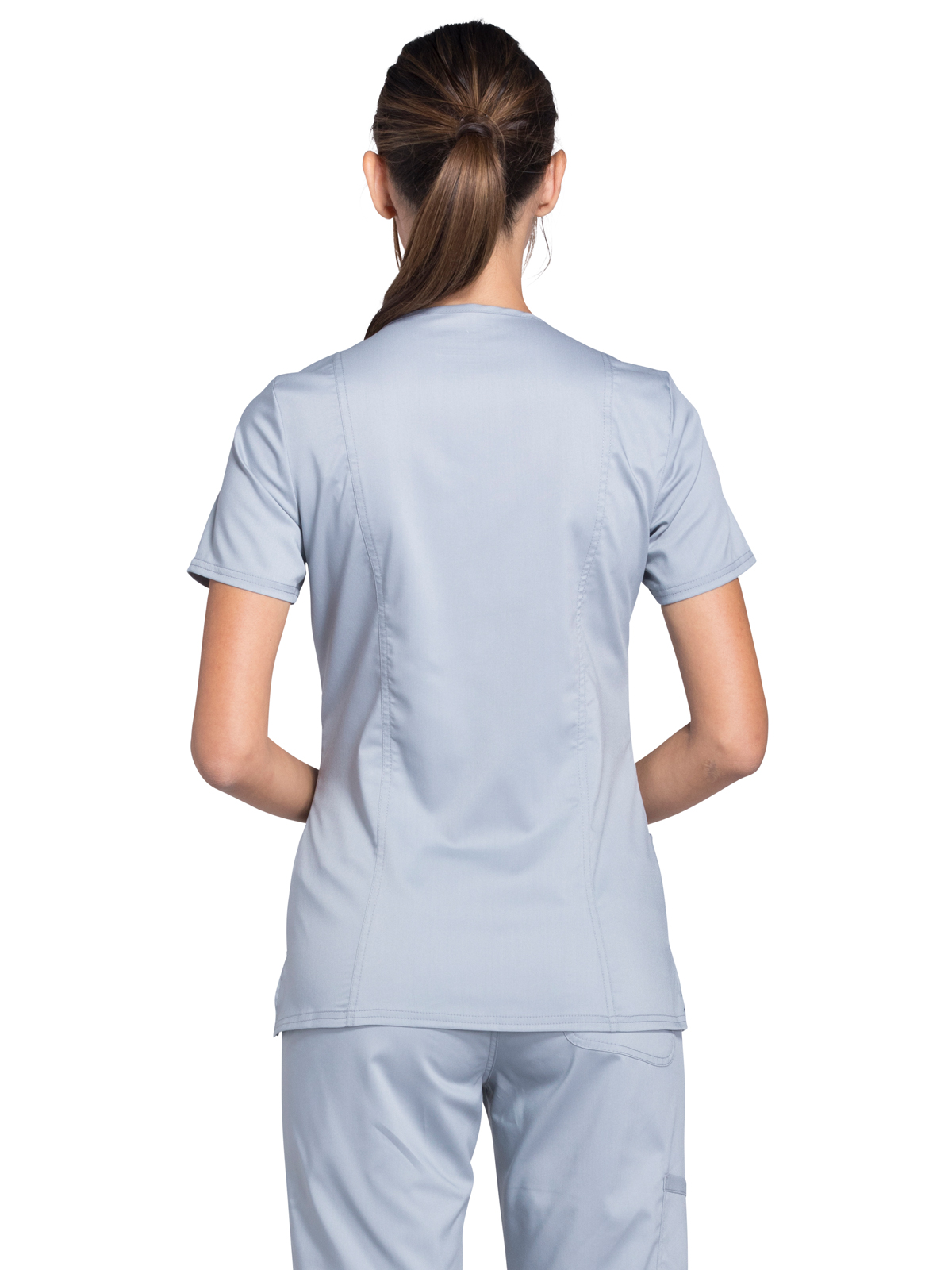 Cherokee - Workwear Revolution - Women's 2-Pocket Mock Wrap Top 4