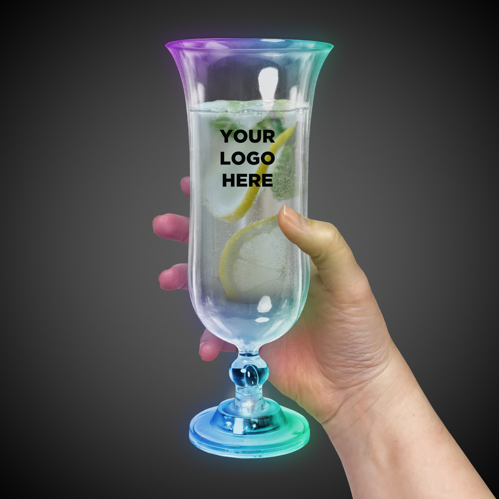 16 oz. Light Up LED Glow Hurricane Glass