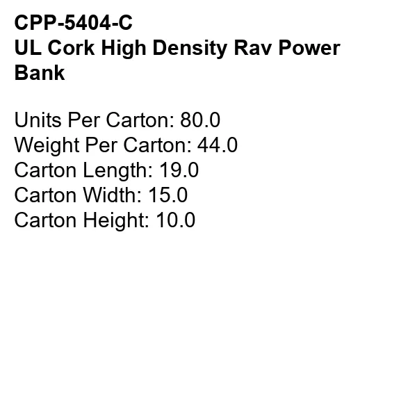 UL CORK HIGH DENSITY RAV POWER BANK 4