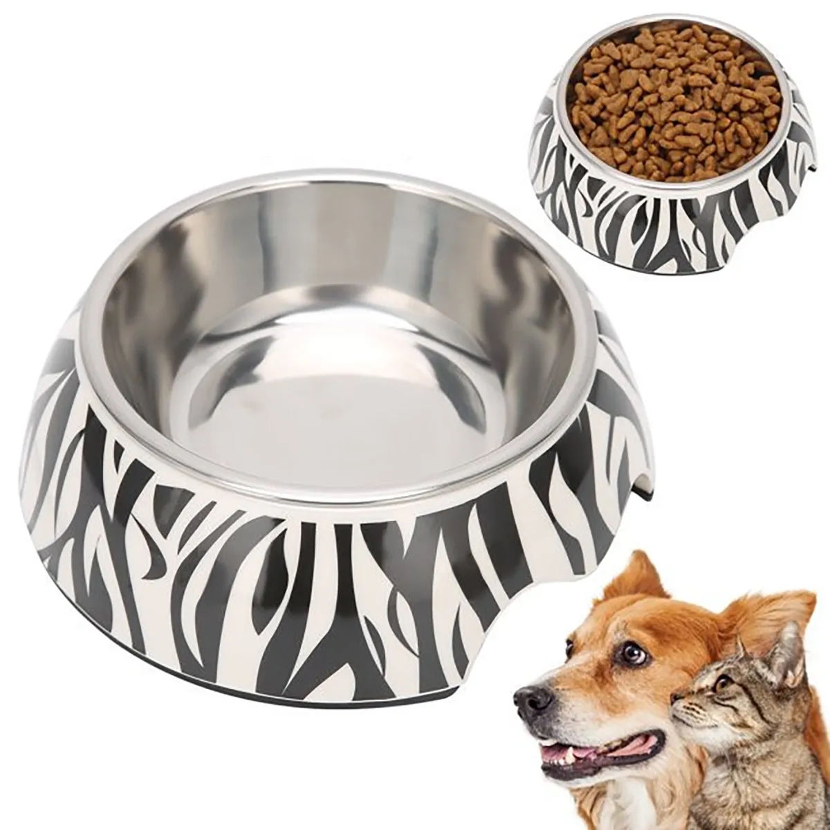 Printed Pet Dog Cat Food Feeding Bowl 2