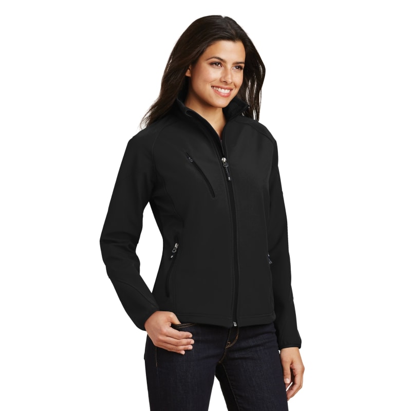 Port Authority Women's Textured Soft Shell Jacket. 3