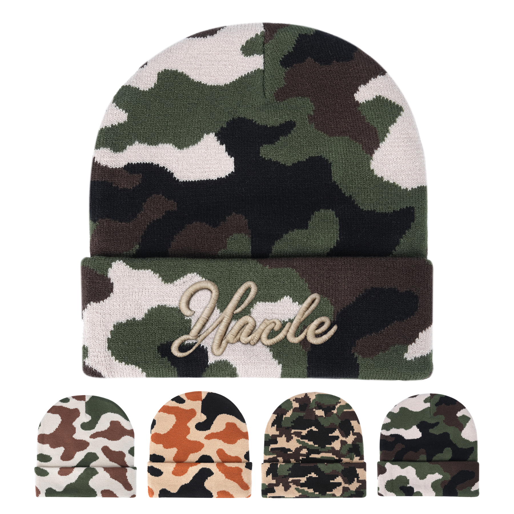 Unisex Camouflage Cuffed Knit Beanie 5