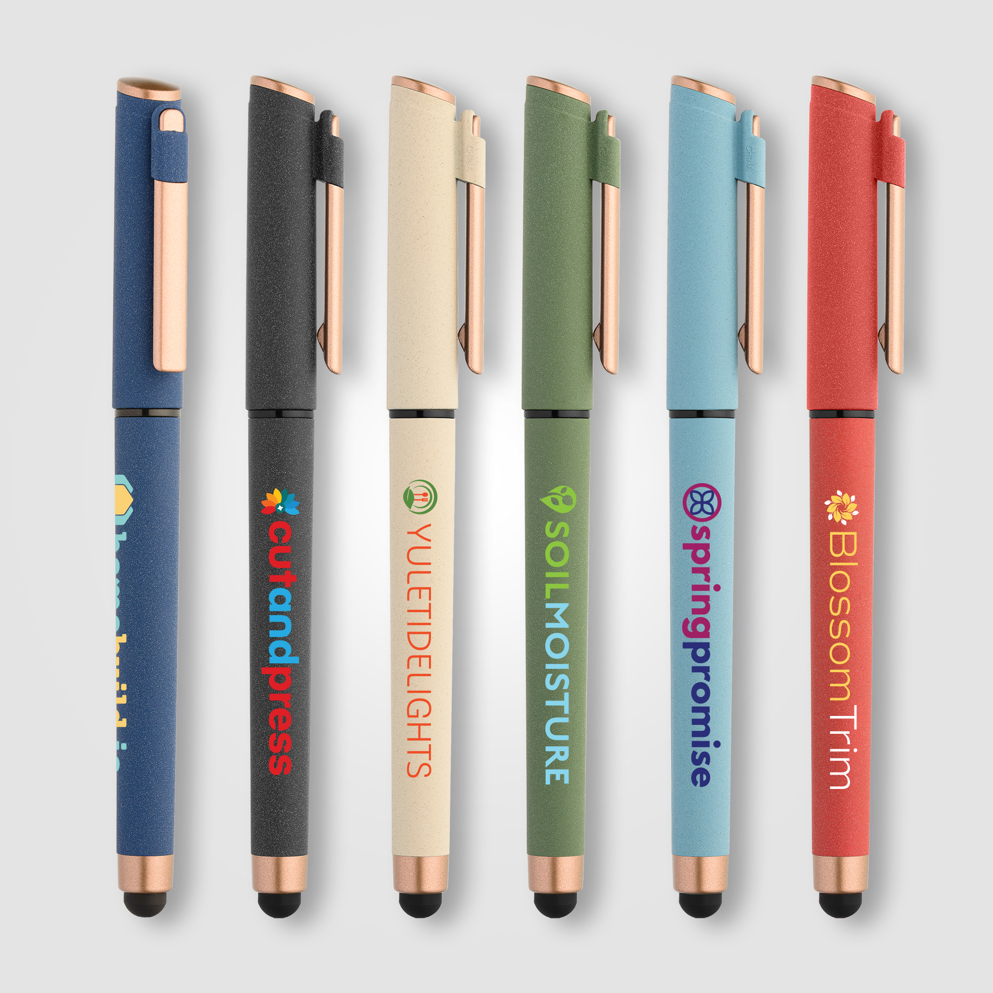 York Recycled Plastic Bronze Trim Stylus Gel Pen 20