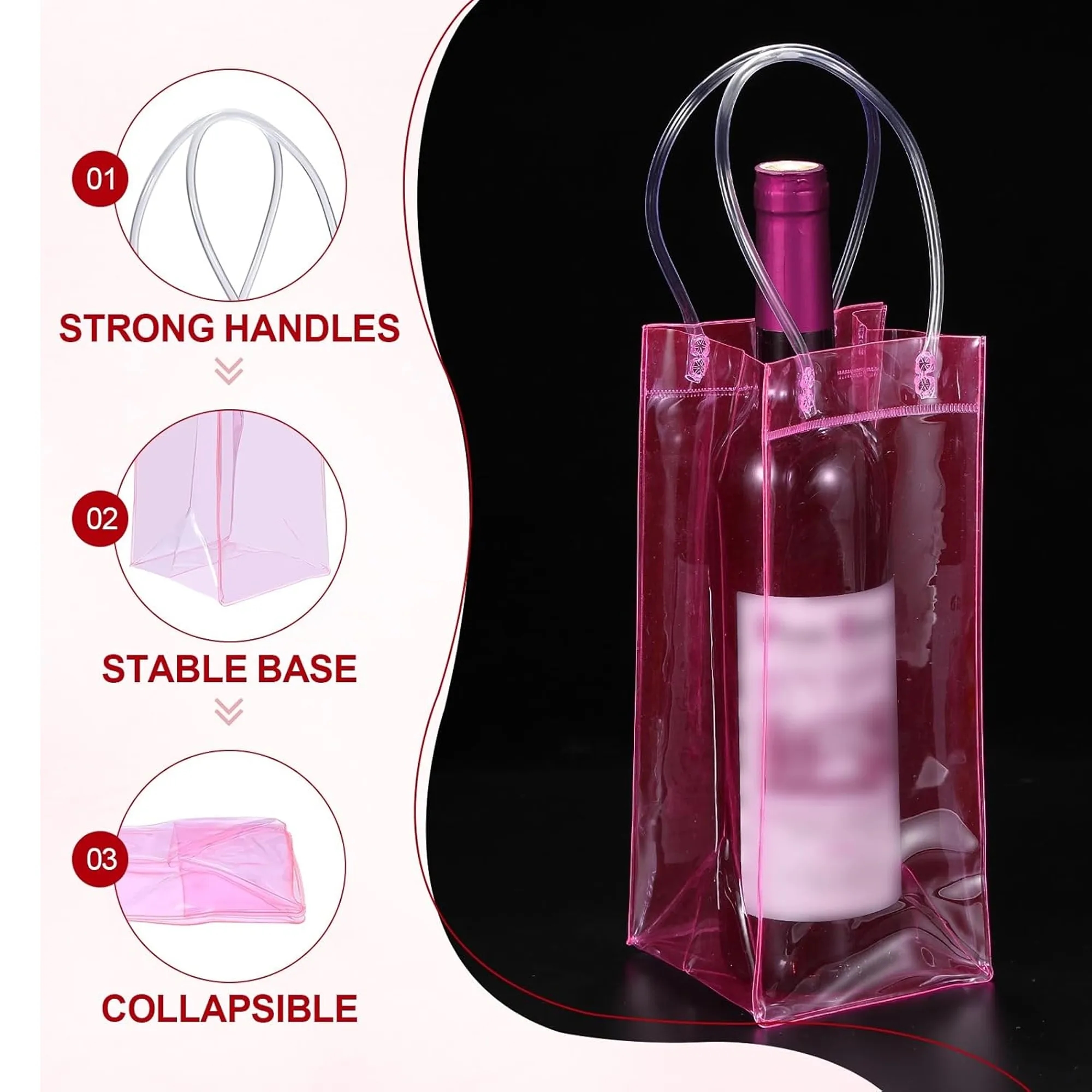 PVC Transparent Wine Gift Ice Bag 3