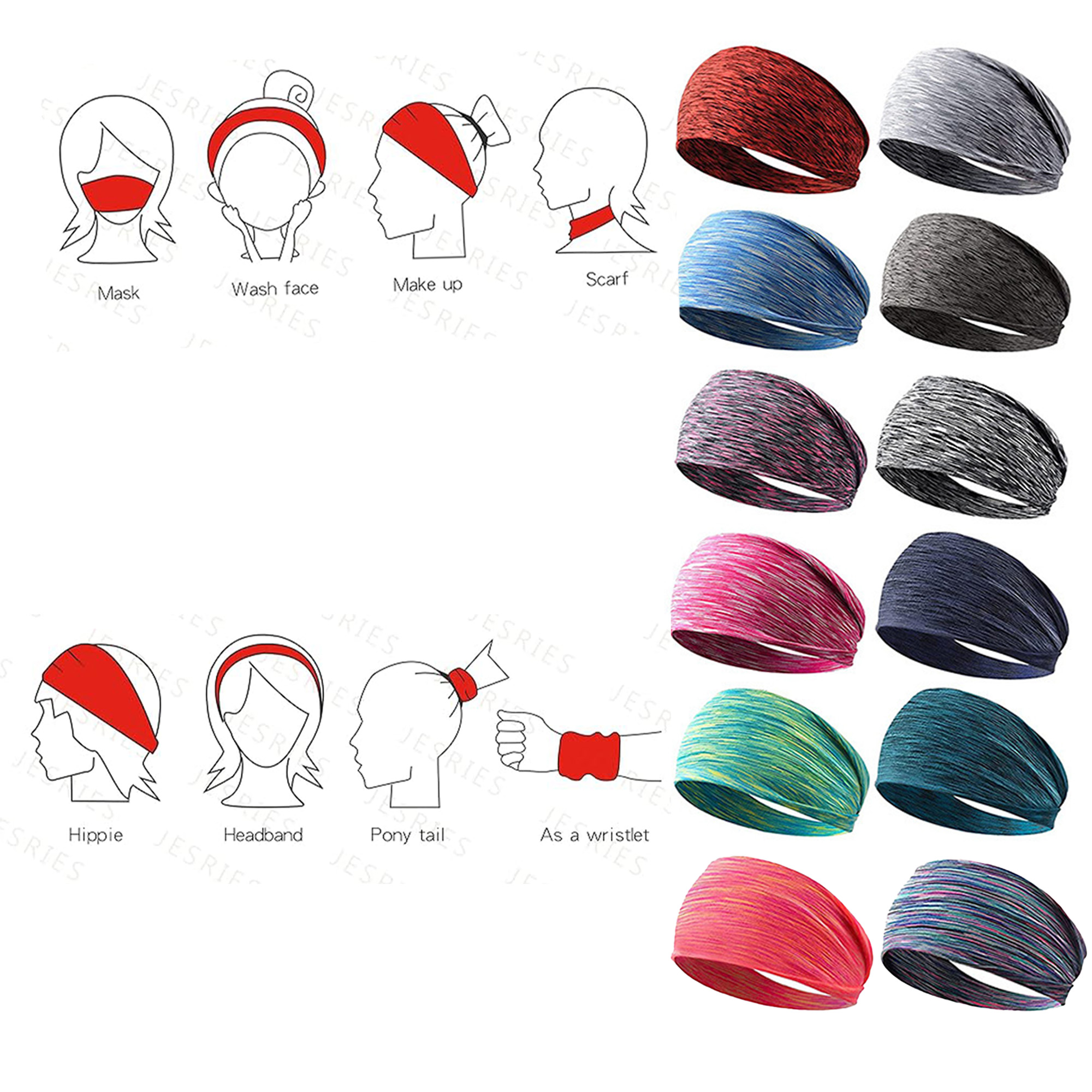 Workout Colours Comfortable Headbands 5