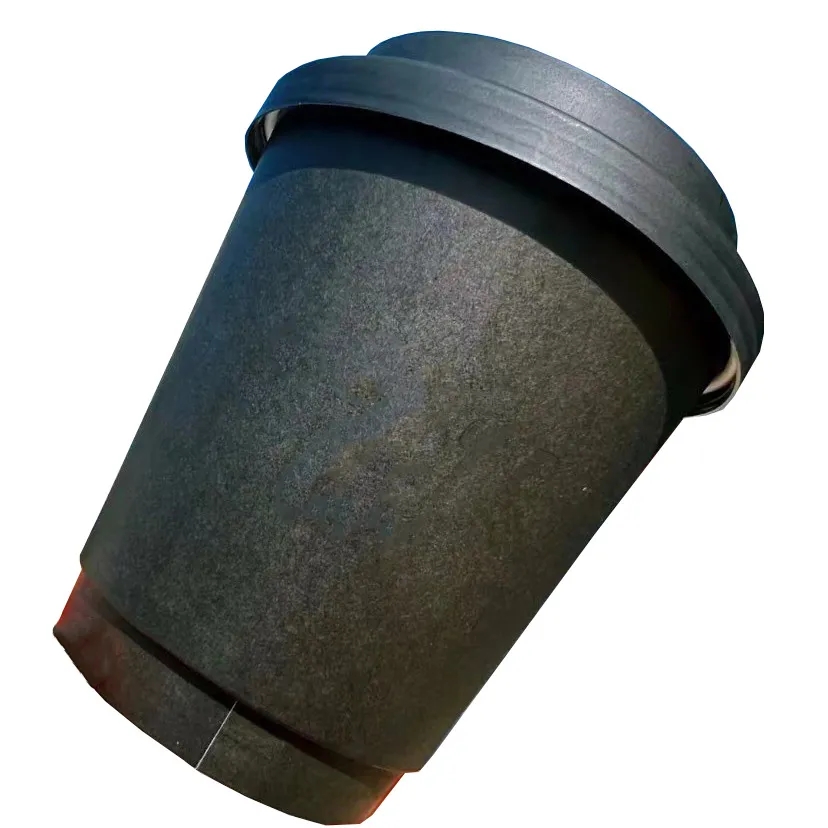 12oz Pure Black Double-Layer Hollow Disposable Paper Cups 6