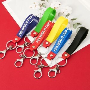 World Cup Football PVC Keychain With Key Ring Design 17
