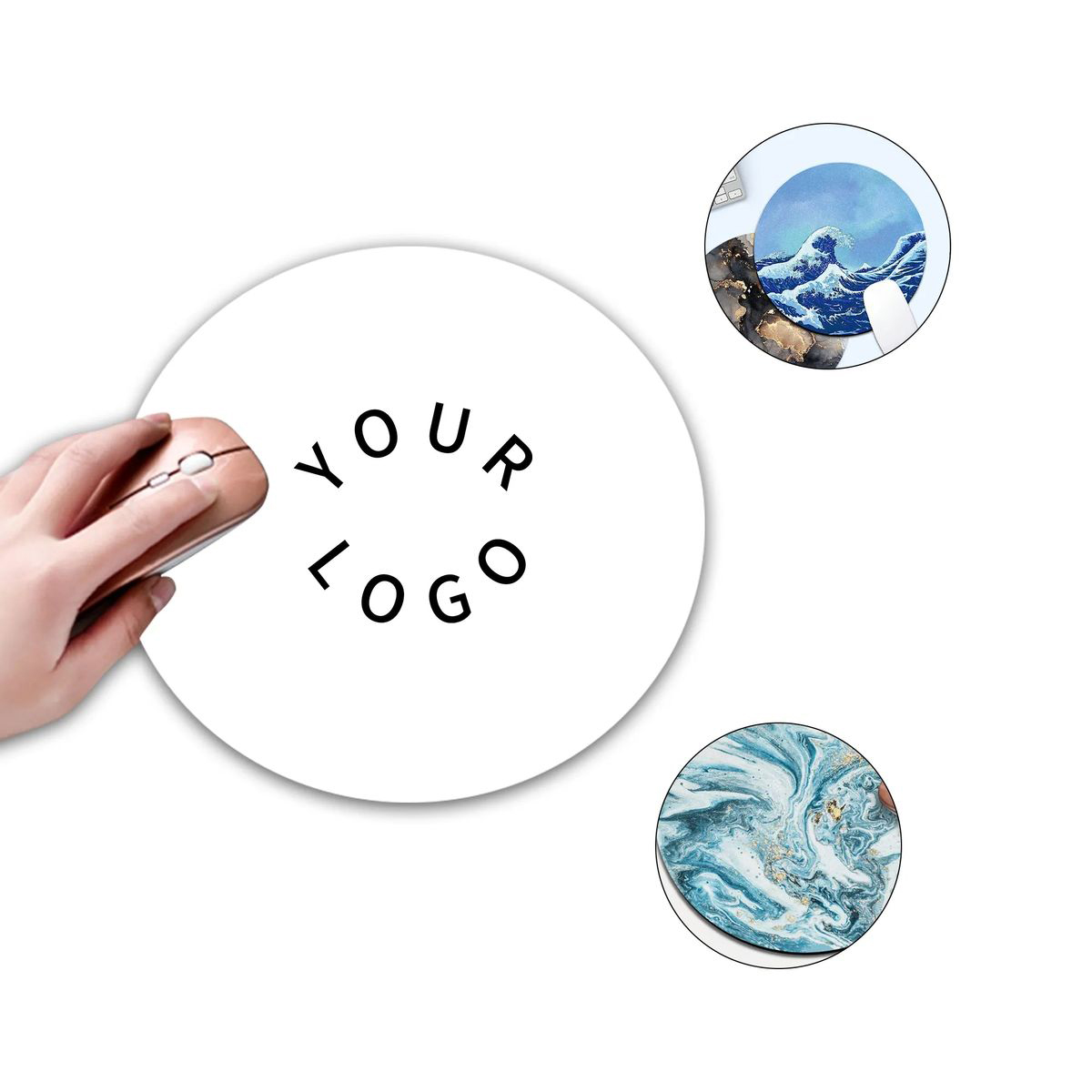 Customizable 8 Inch Round Mouse Pad for Office Use 1