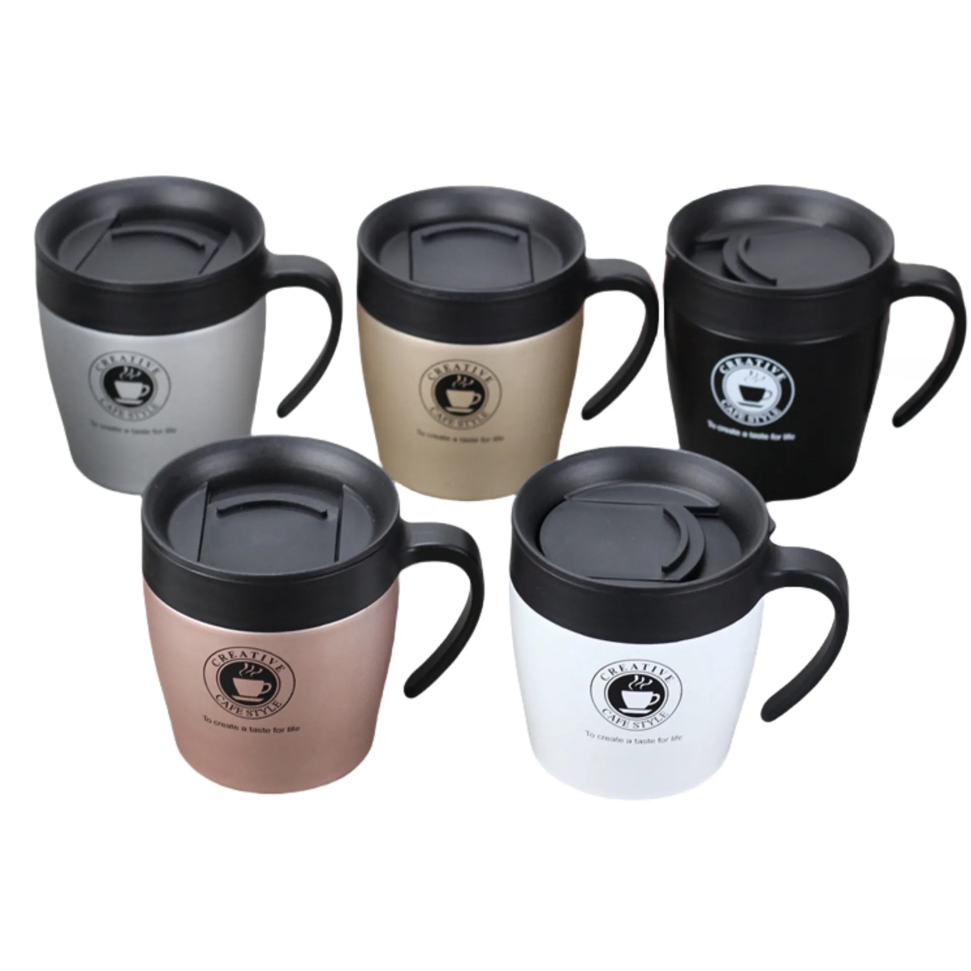 12oz Insulated Coffee Mug with Handle and Lid 3