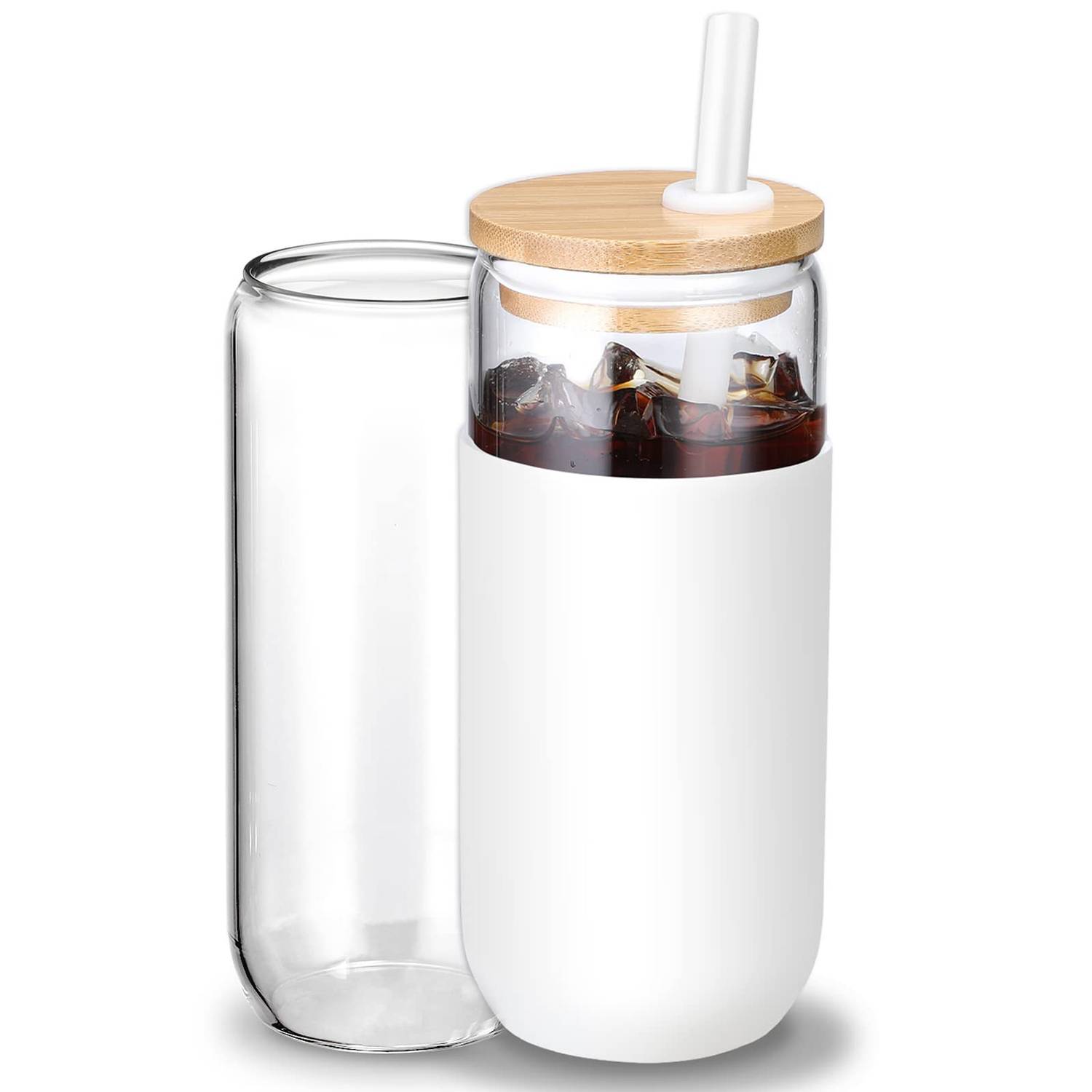 20oz Glass Water Tumbler with Silicone Protective Sleeve 6