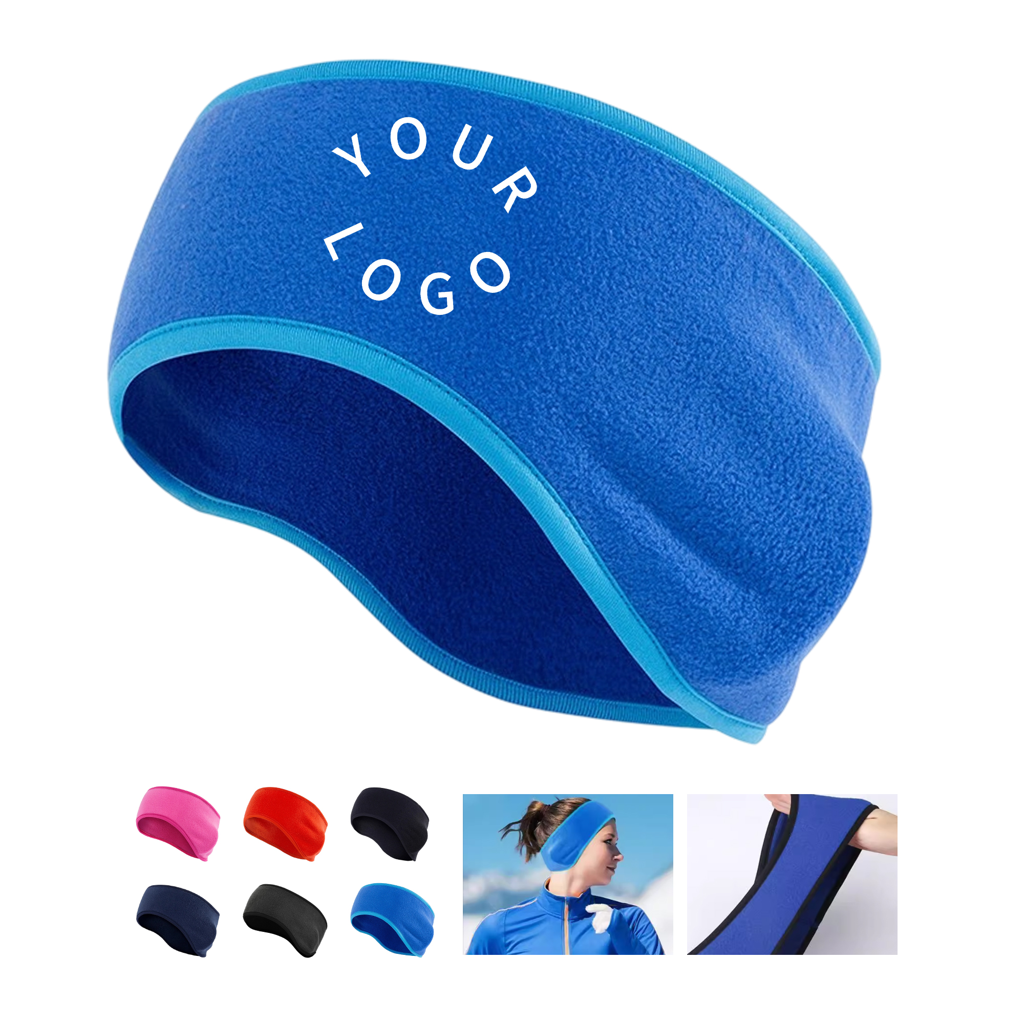 Stretch Polyester Fleece Ear Warmer Headband With Full Ear Coverage 8