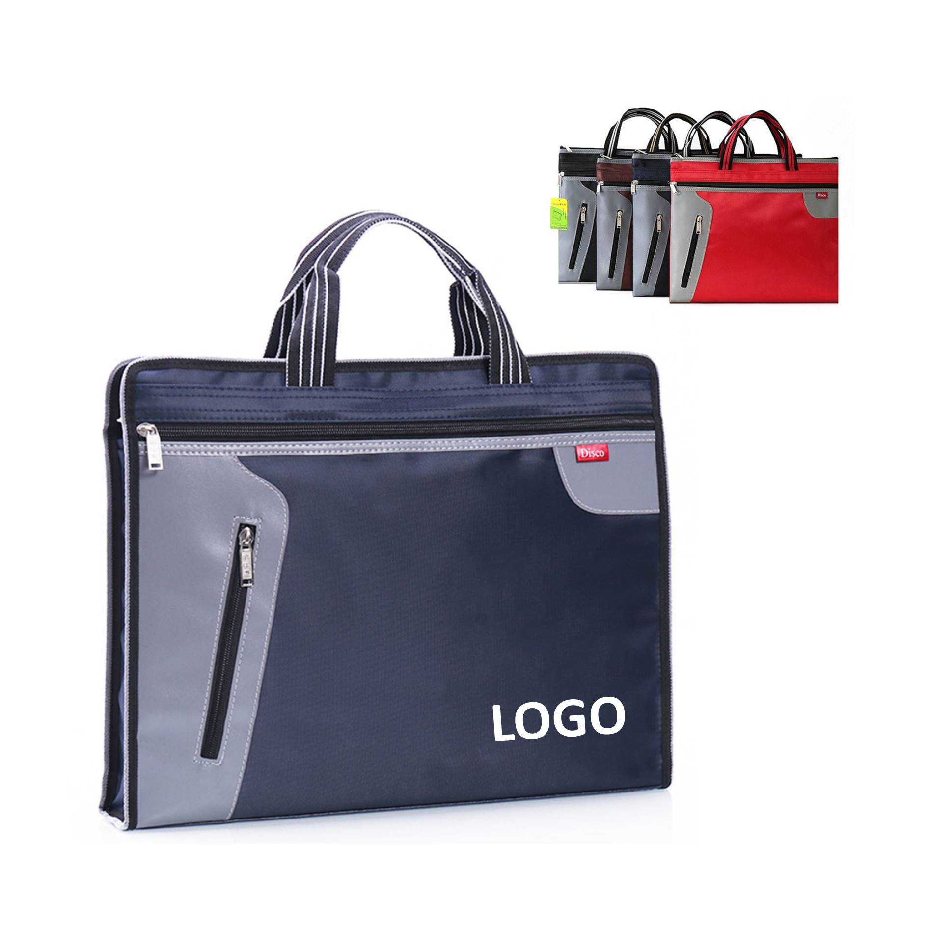 Portable Double-Layer Zipper File Document Bag 2