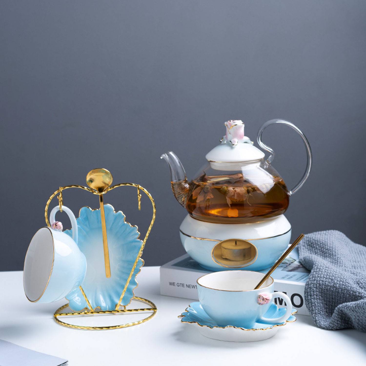 Flower Tea Cup Pot Set 5