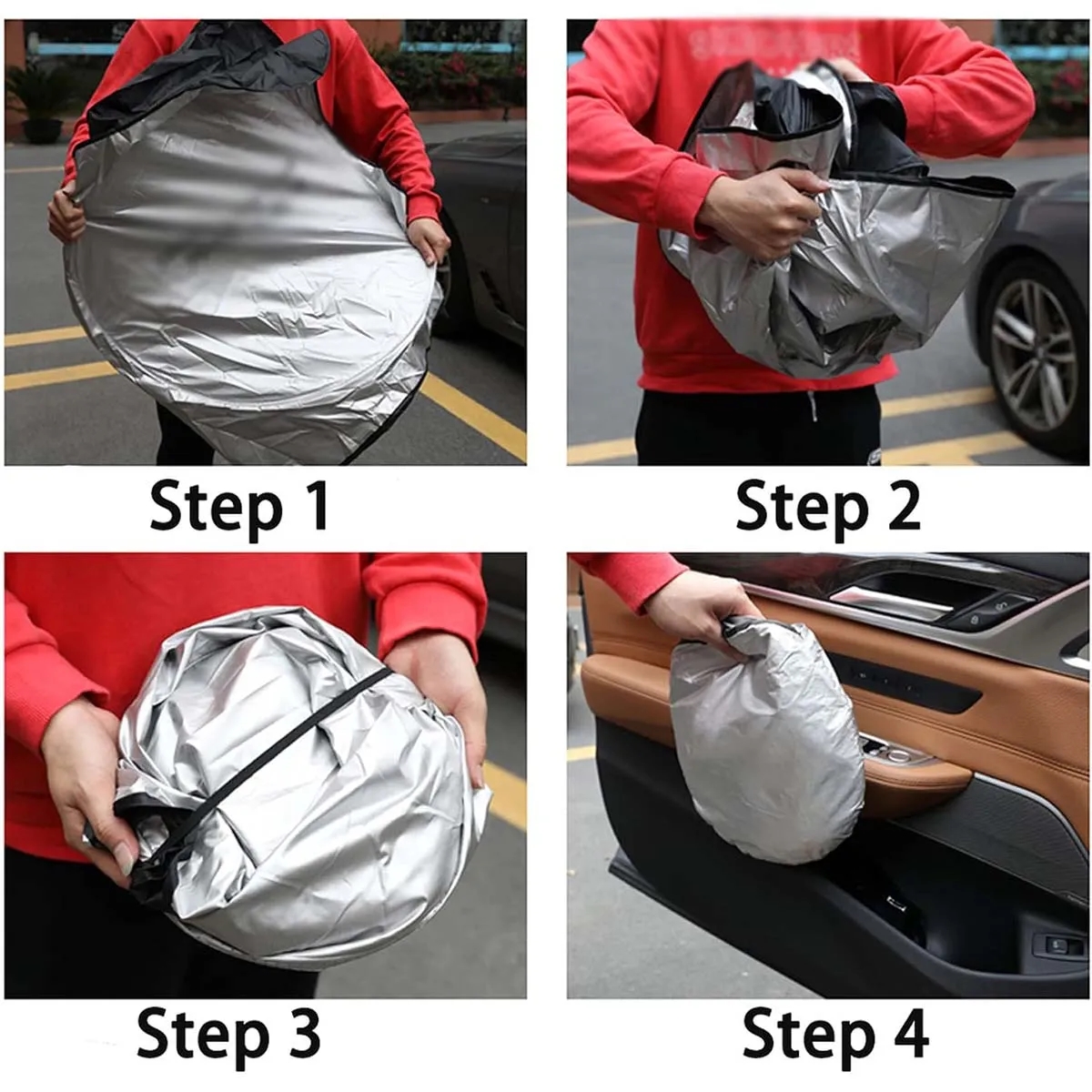 Custom Durable Foldable Reflective Car Windshield Sunshade 3