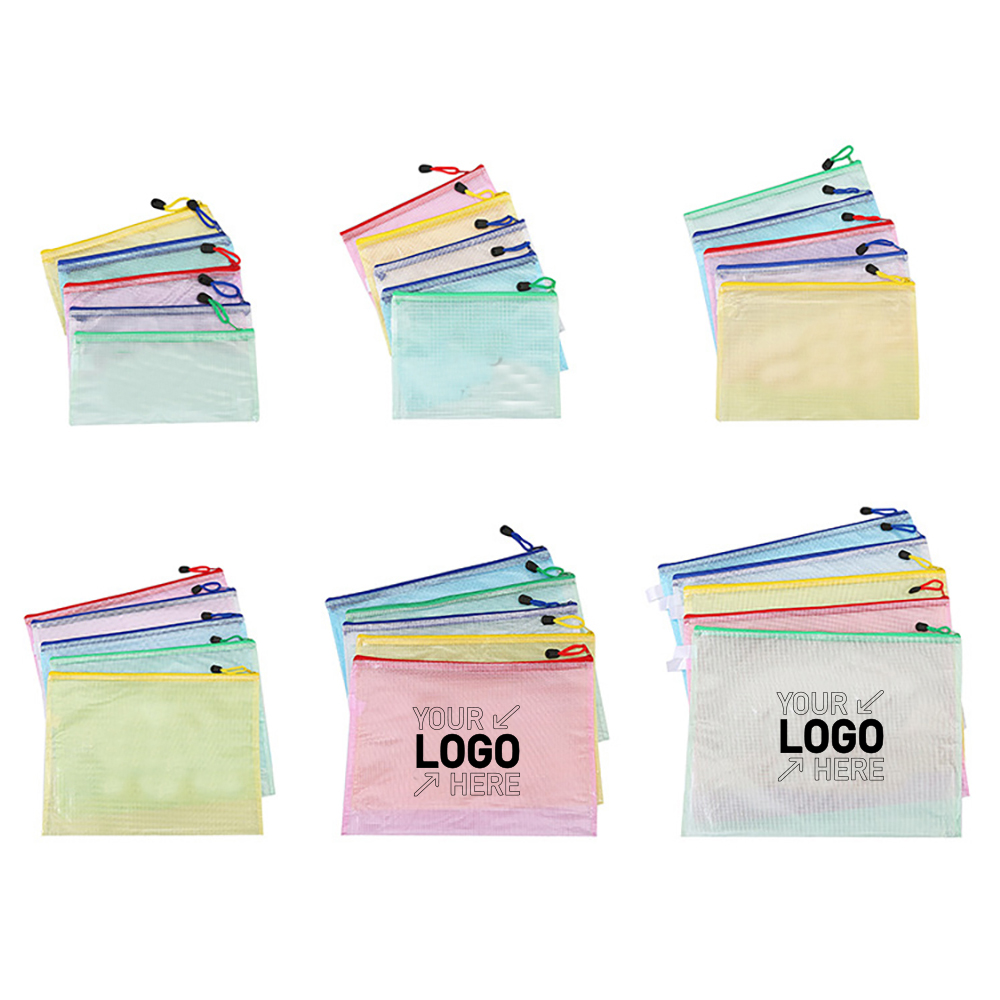 Zipper Pencil Pouch Plastic Zip File Bags