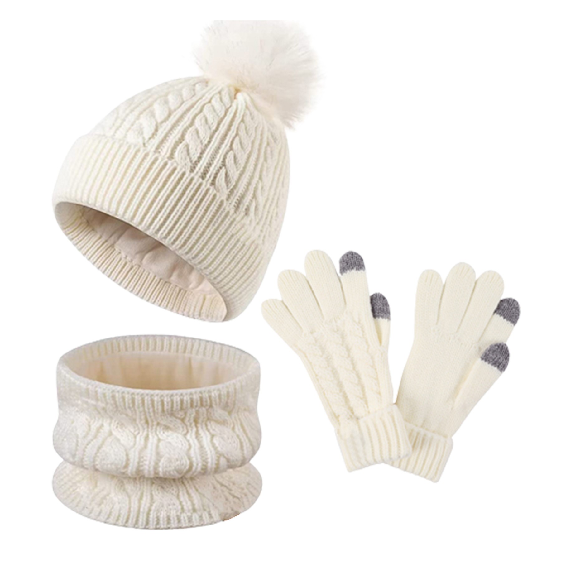 Kids Hat Scarf Gloves Set 4