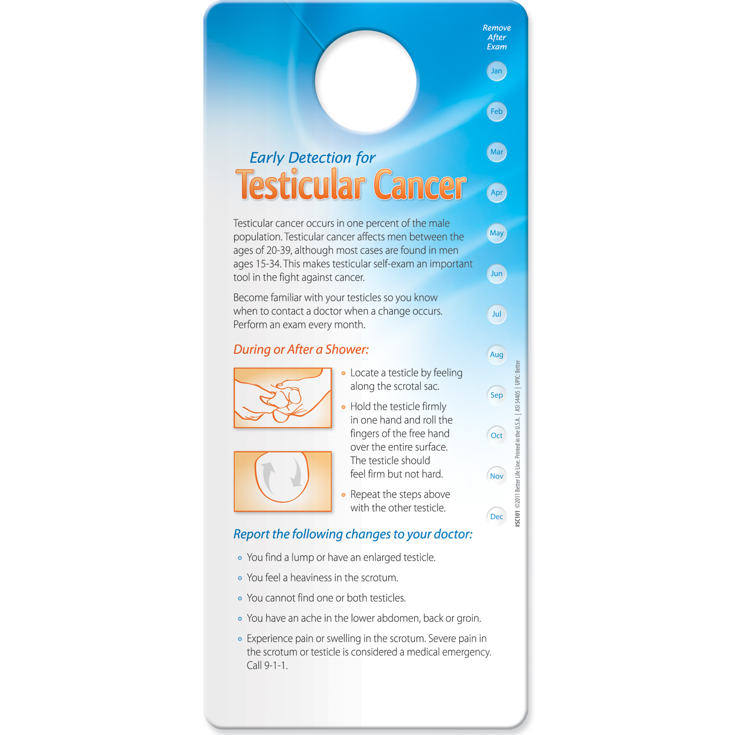 Shower Card - Early Detection for Breast / Testicular Cancer 2