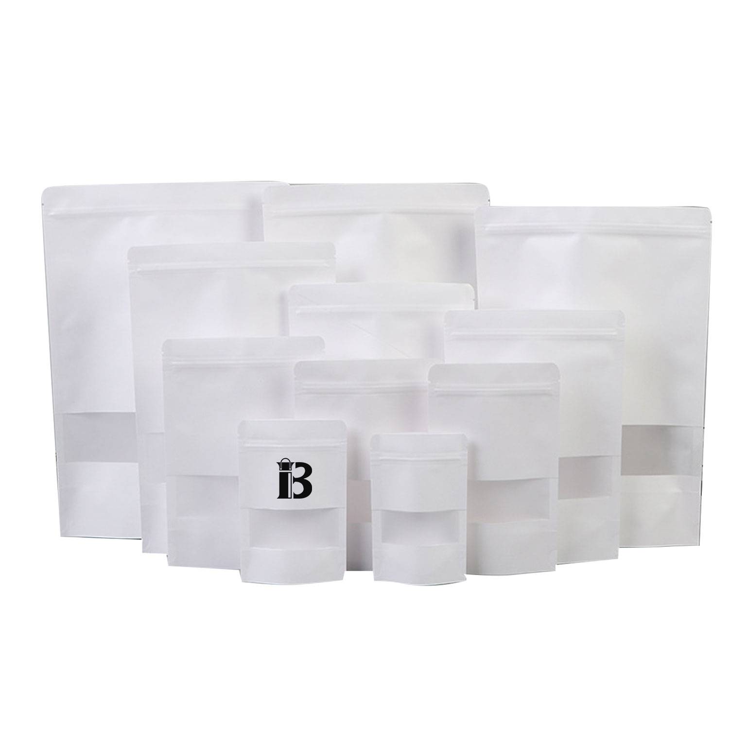 Reusable White Kraft Zip Lock Food Storage Bag