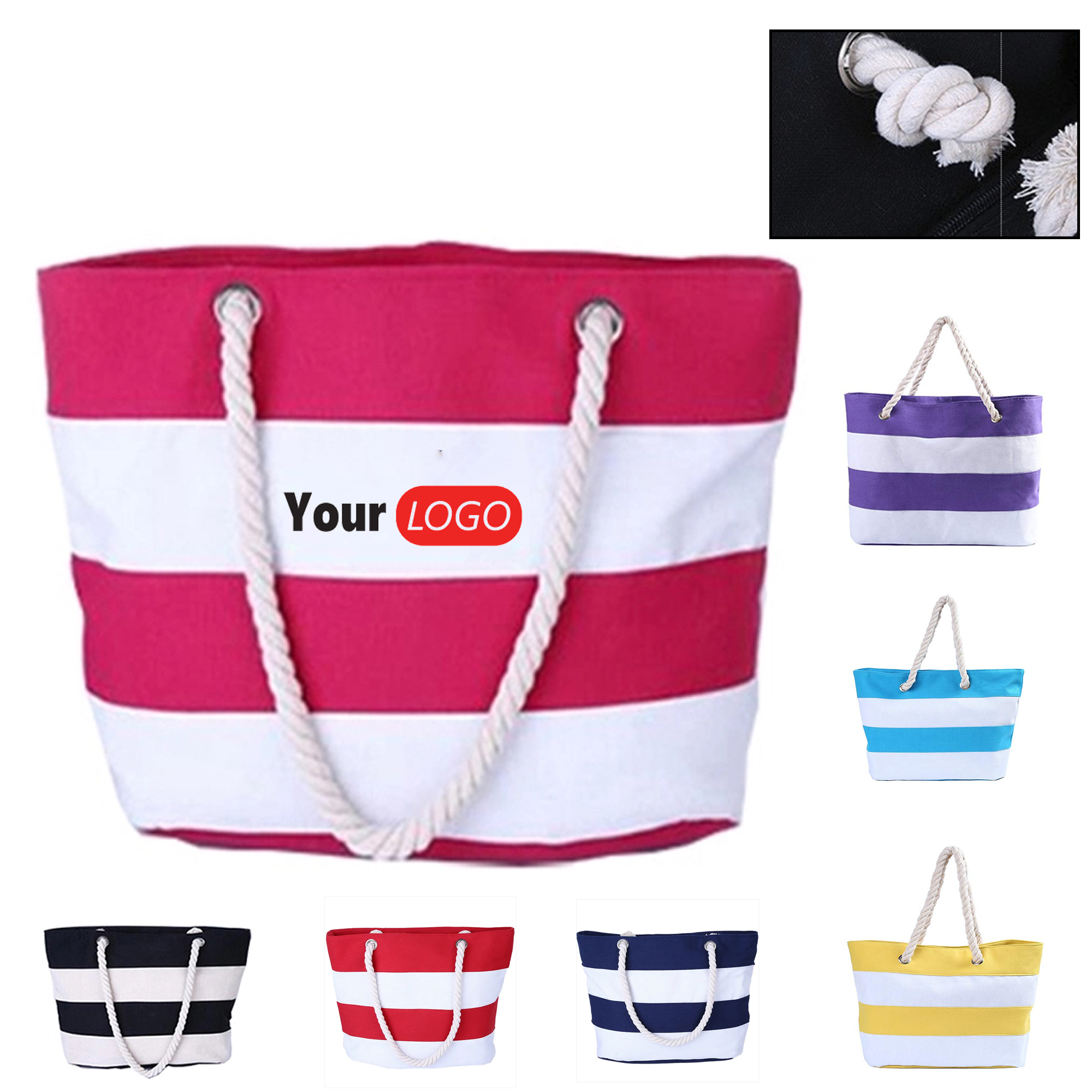 Canvas Carryall with Color Accents, custom tote bag with logo imprint 10