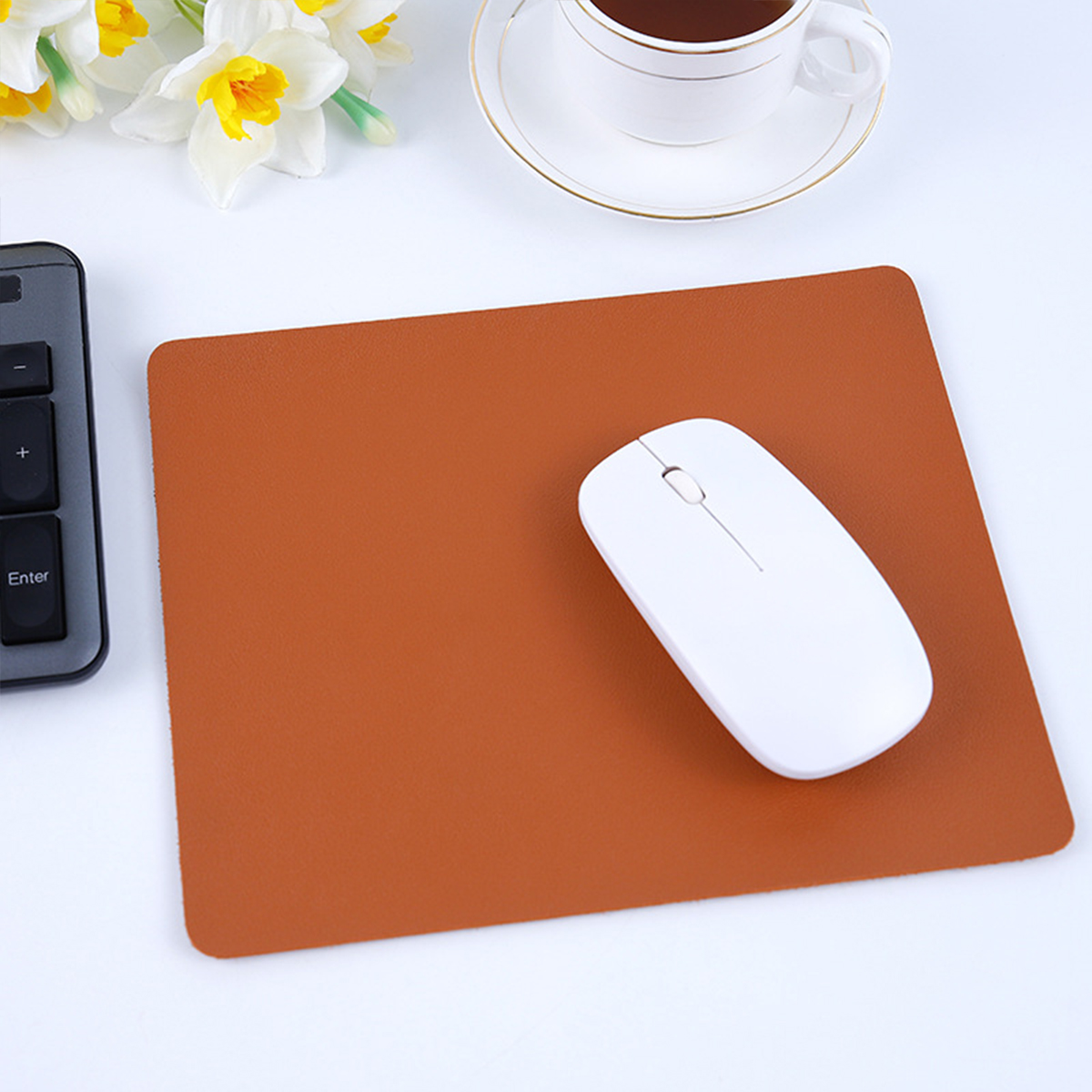 Leather Mouse Pad Small Waterproof Solid Color Simple 13