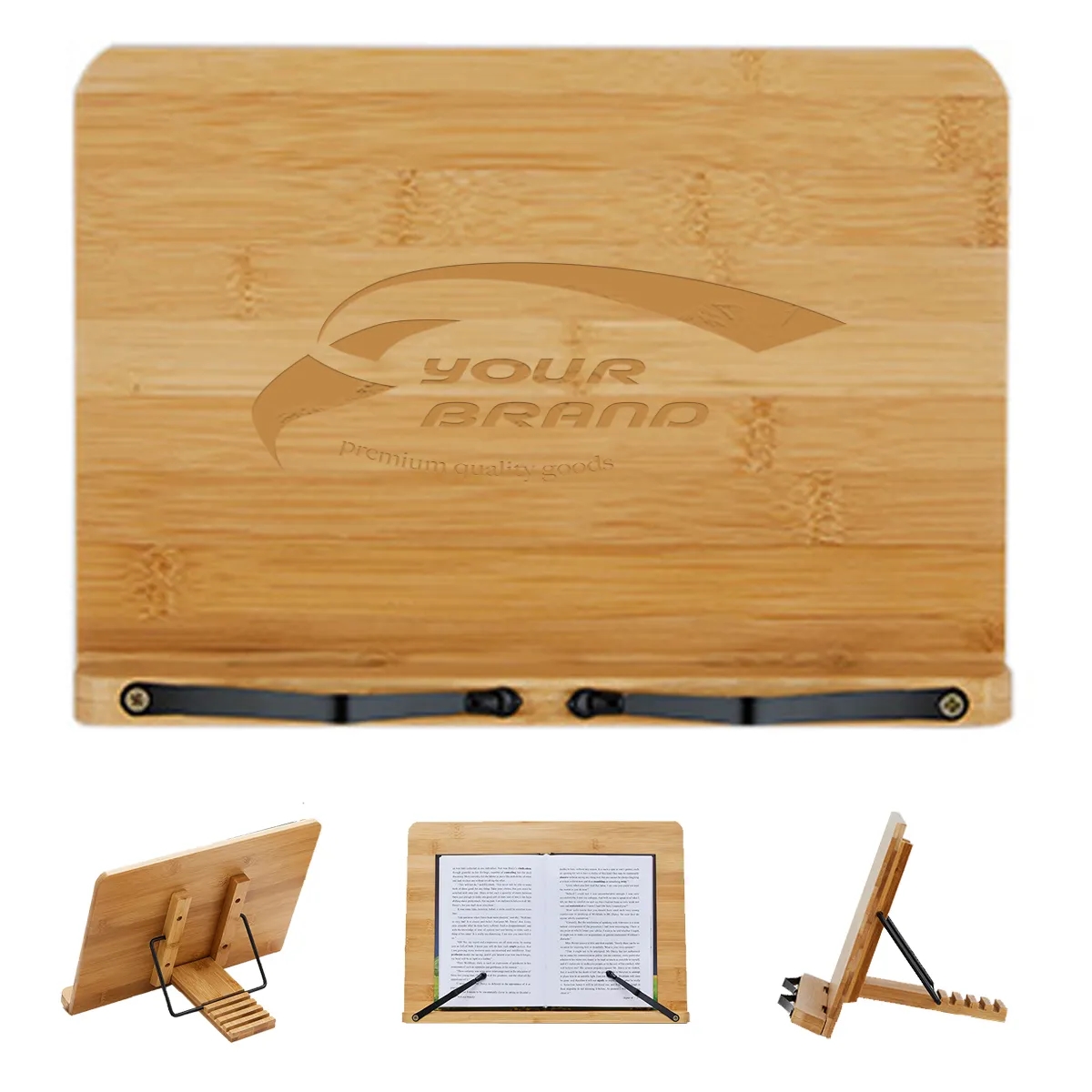 Portable Adjustable Foldable Bookstand Bamboo Book Holder 4