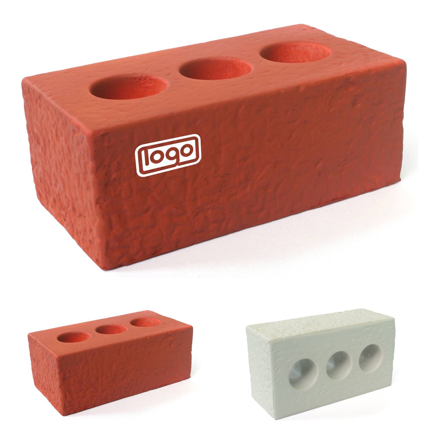 3-Hole Brick Shaped PU Foam Stress Reliever Toy 5