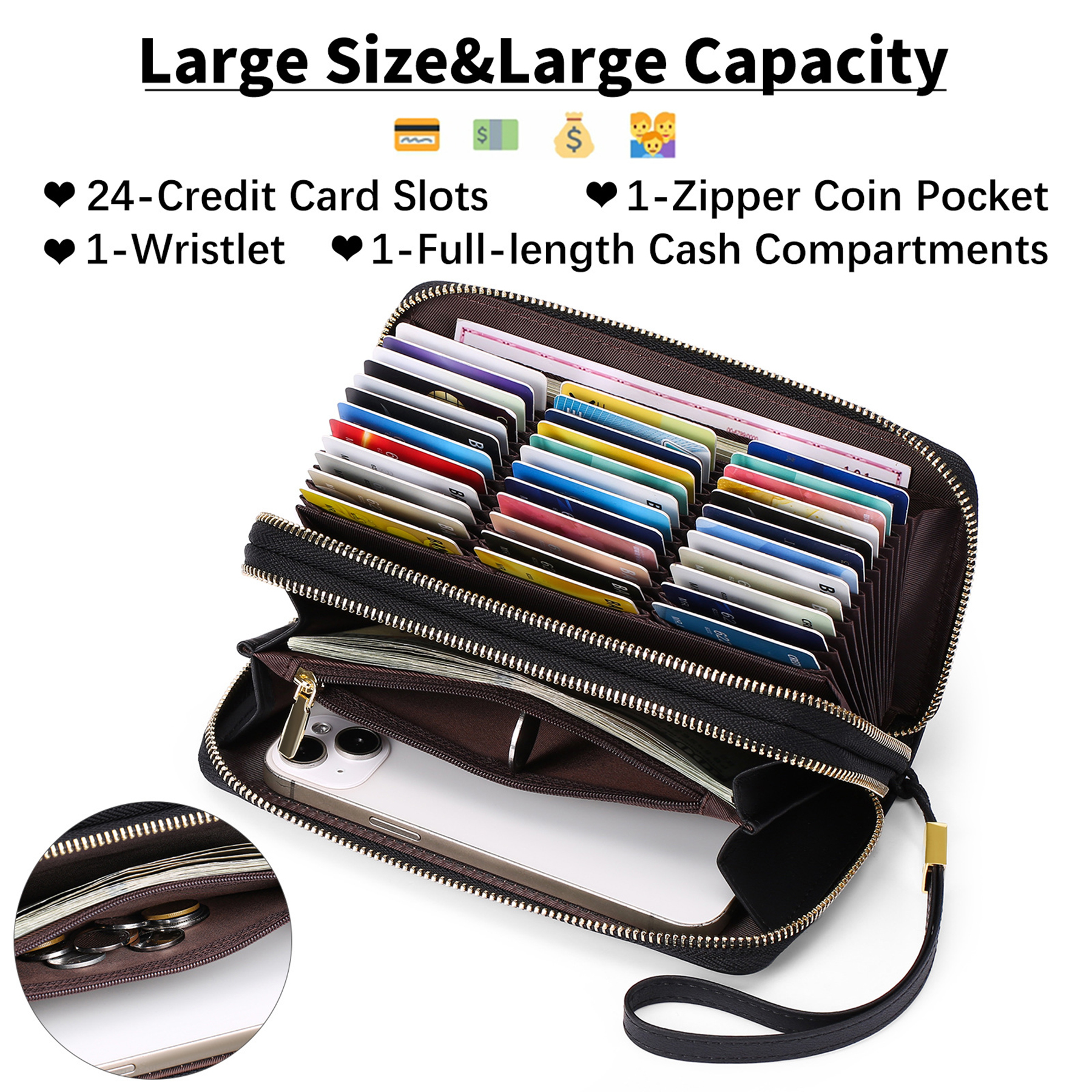 24 Slots RFID Blocking Card Holder Wallet 2