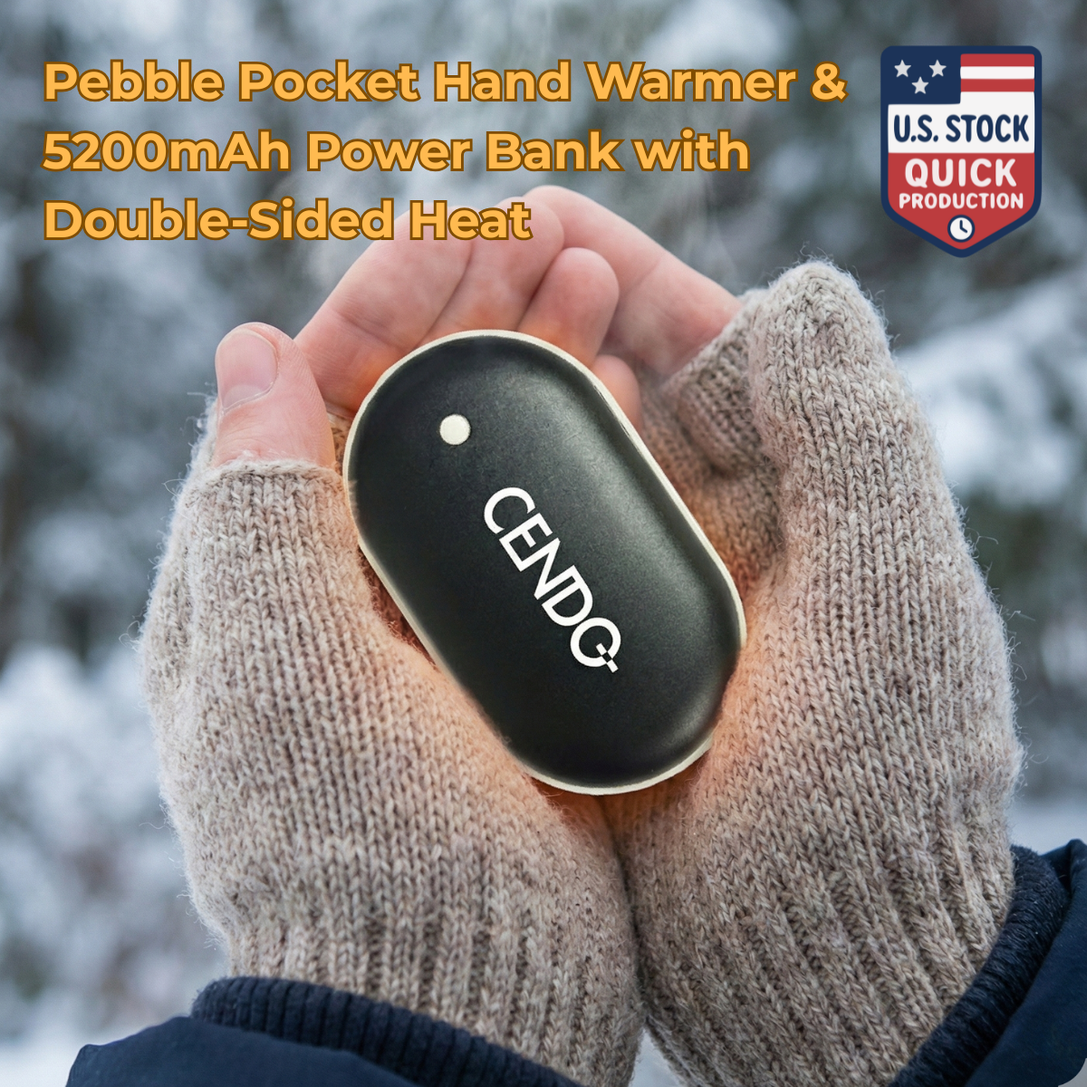 Pebble Pocket Hand Warmer & 5200mAh Power Bank with Double-Sided Heat 7