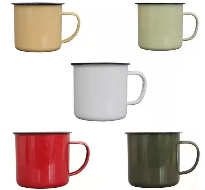 4oz Enamel Coffee Mug, custom water bottle with logo imprint 2