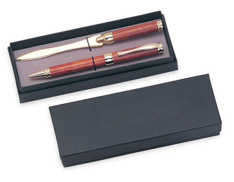 Black Box With Removable Cover Dual Pen Holder -Blank 2