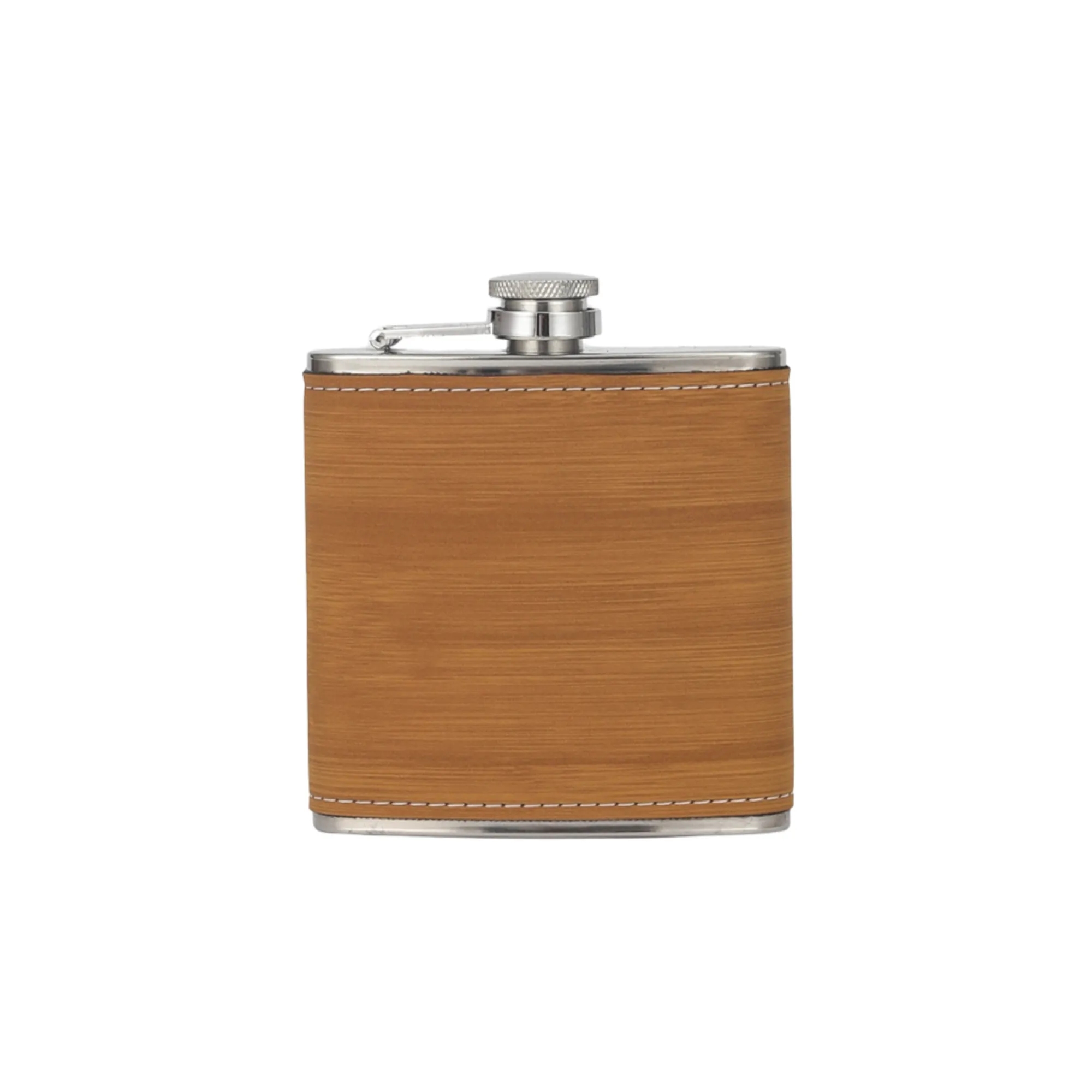 Engraved Leather Hip Flask 6oz 12