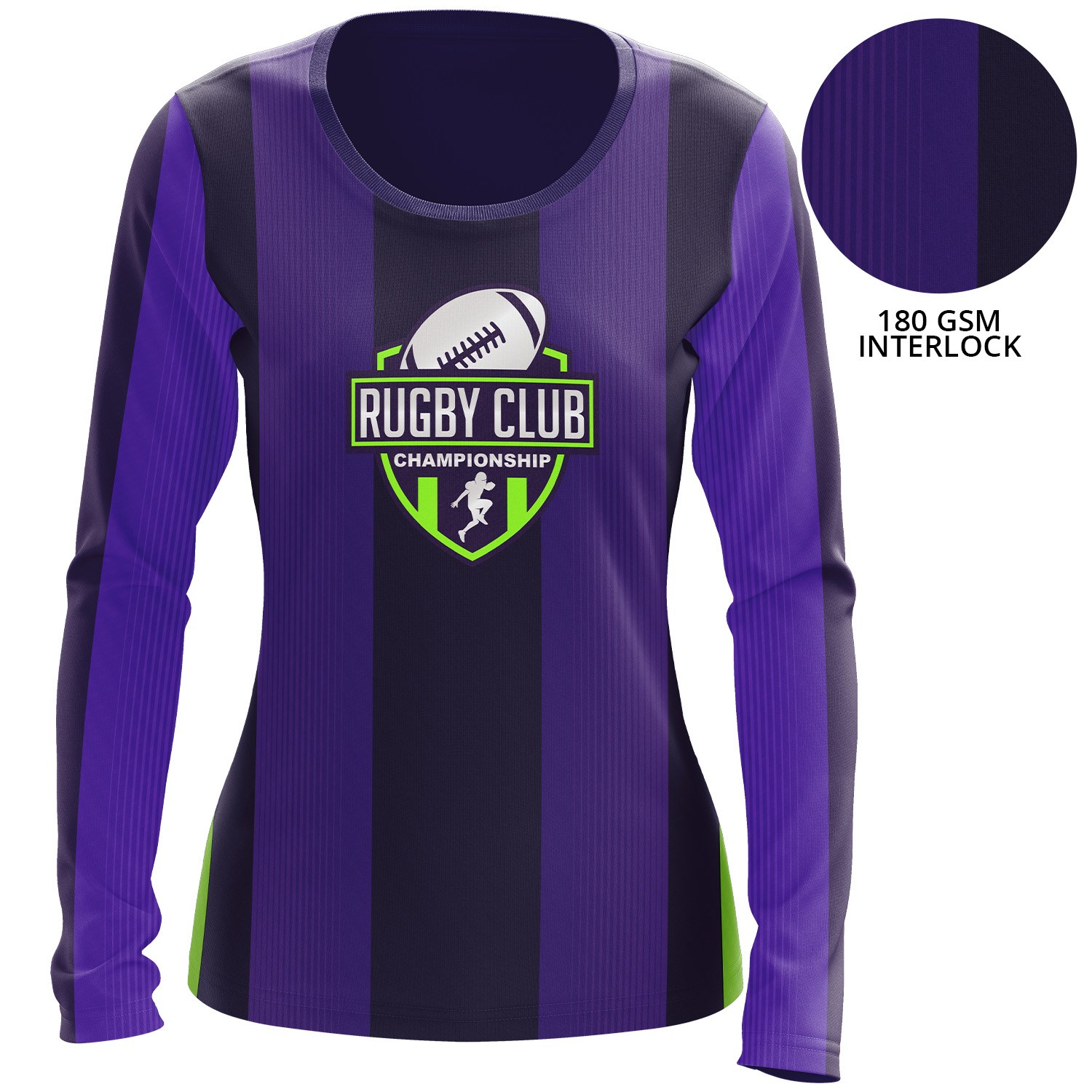 Women's 180 GSM Poly Interlock Sublimation Long Sleeve T-Shirt 1
