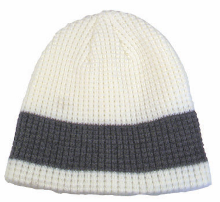 2-Tone Big Bear Wide Stripe Eco Beanie 2