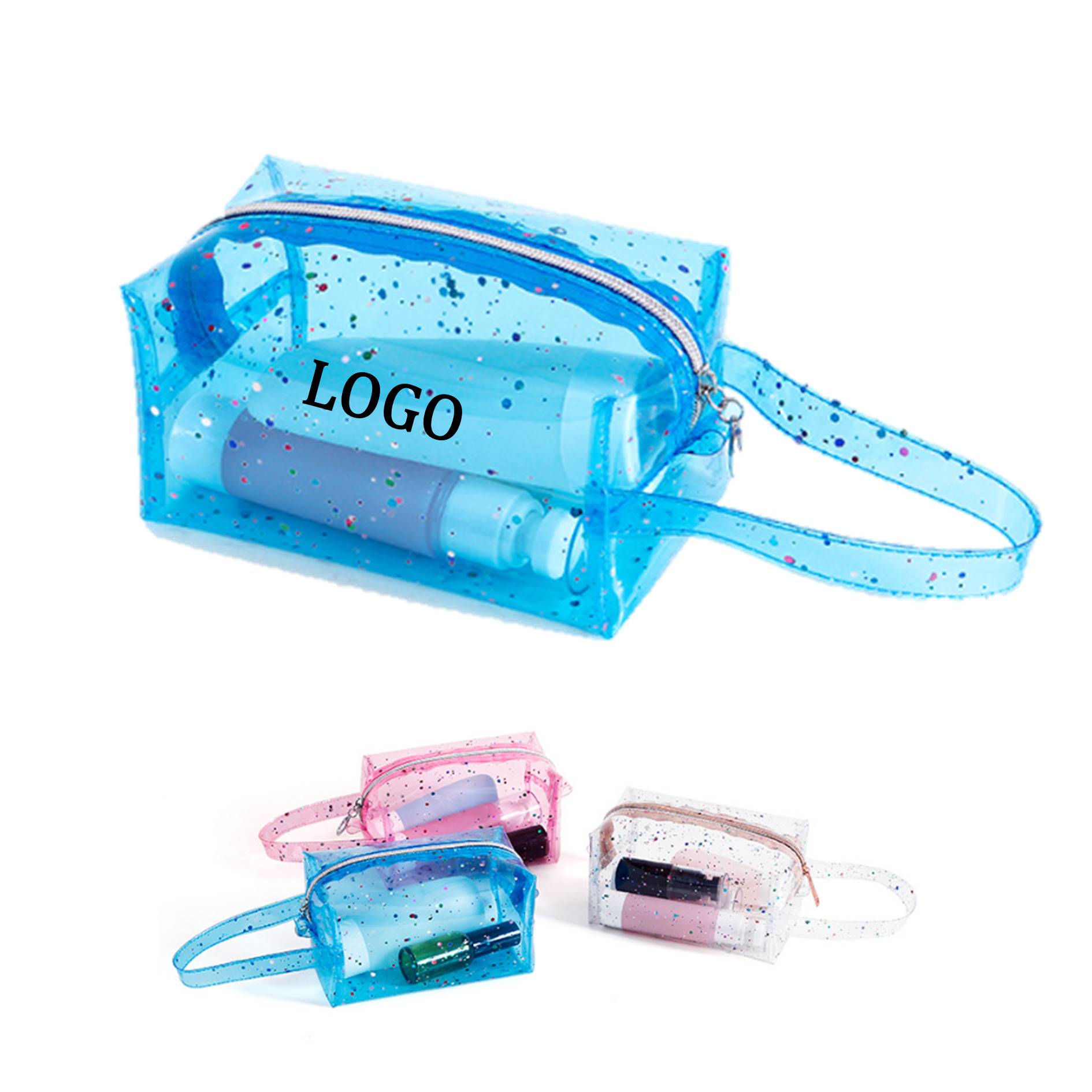 Portable Clear Glitter Toiletry Bag 4