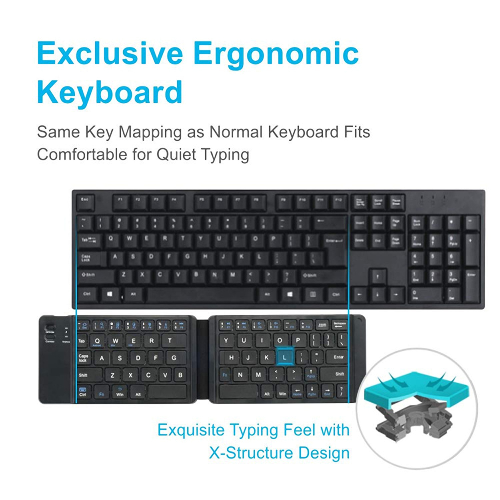 Wireless Bluetooth Foldable Keyboard 3
