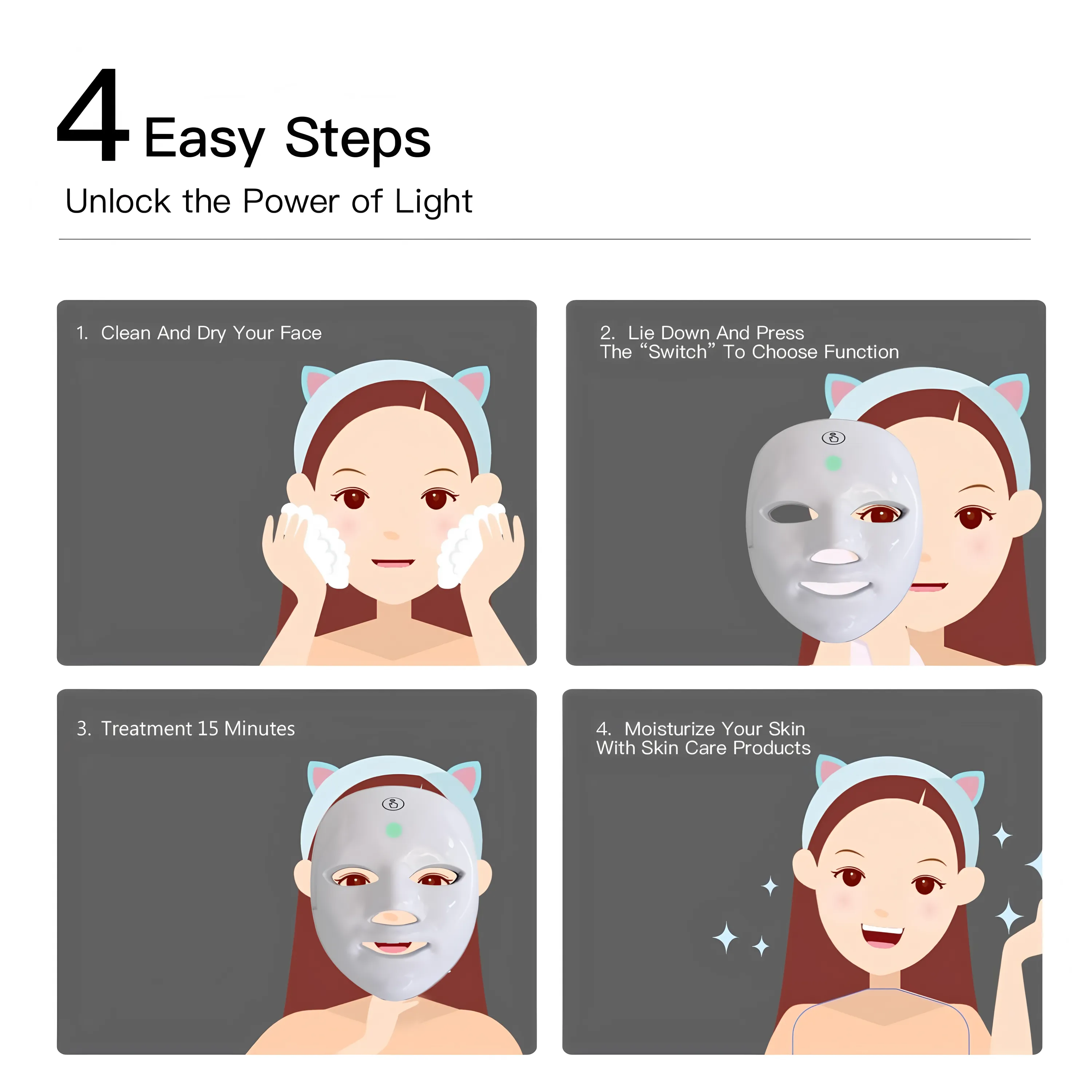 USB Rechargeable 7 Color LED Light Therapy Face Mask 2