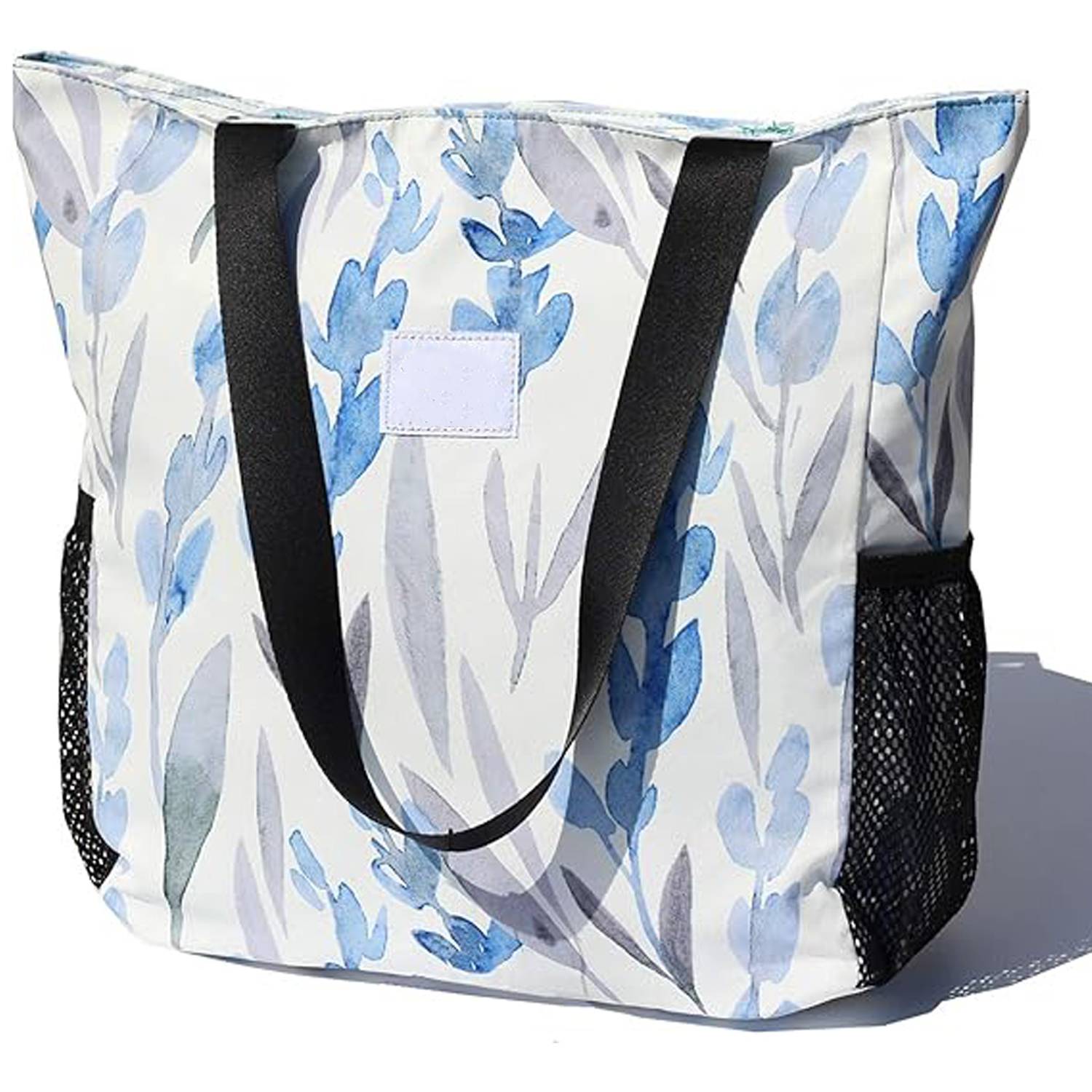 20L Waterproof Oxford Floral Tote Bag w/ Pockets for Travel 13