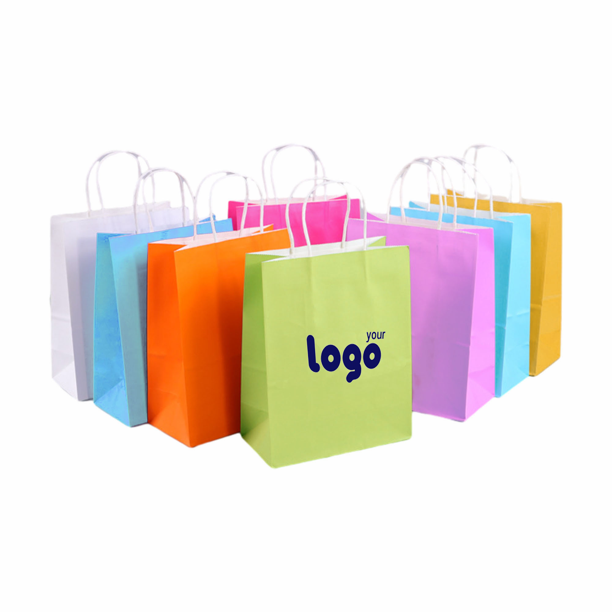 Kraft Paper Tote Bags In Various Colors 2