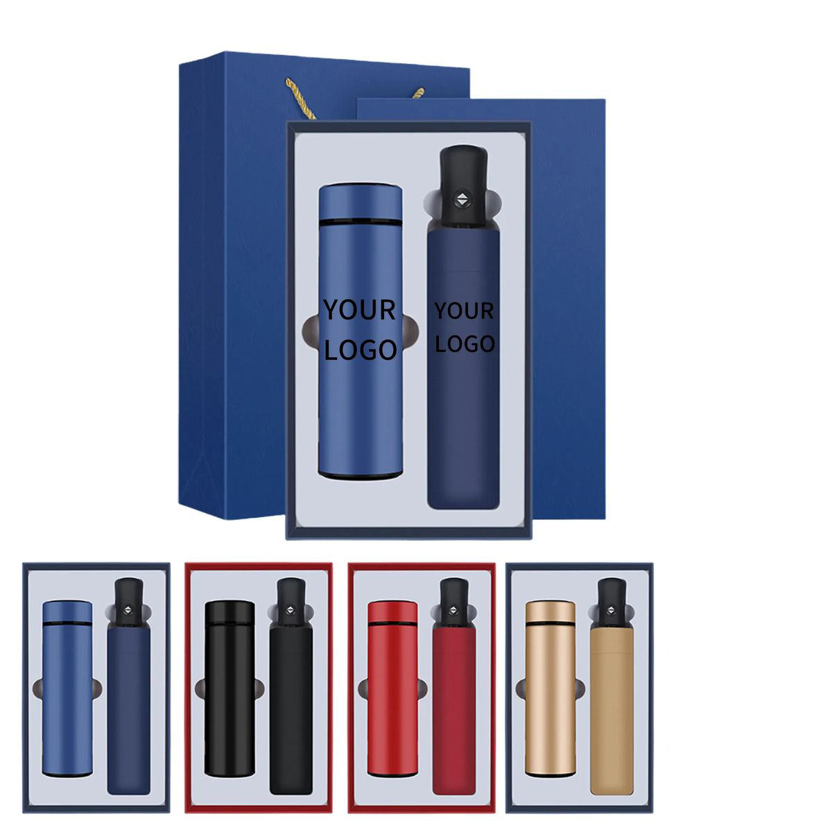 Elegant Thermos Bottle with Umbrella Gift Set 2