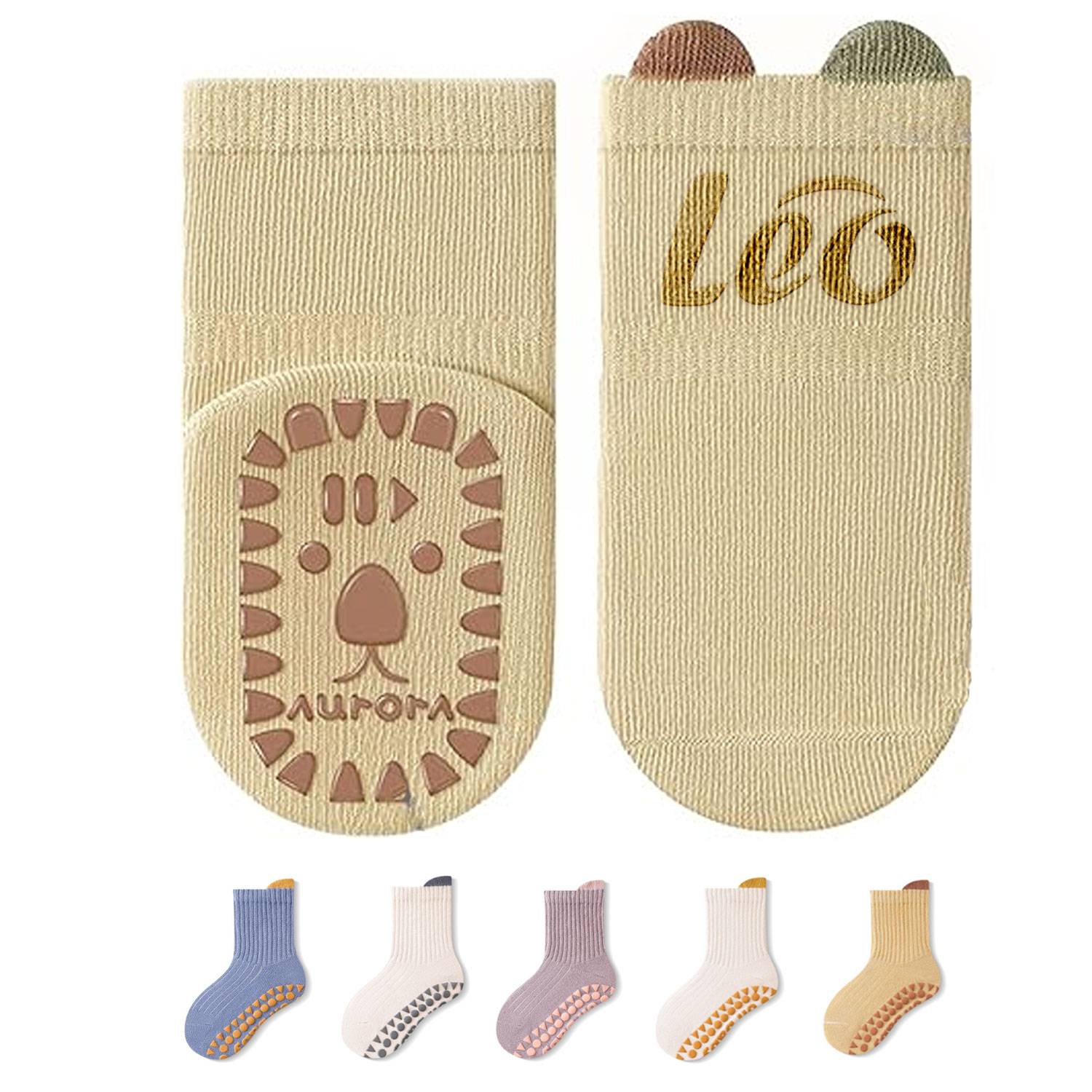 Anti slip adhesive loose mouth baby floor socks